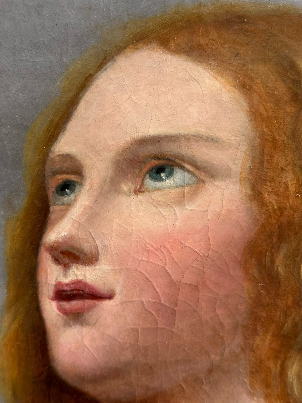 ANTIKES ÖLGEMÄLDE BIEDERMEIER GEMÄLDE PORTRAIT EINER JUNGEN FRAU 19 TES JHDT – Bild 4