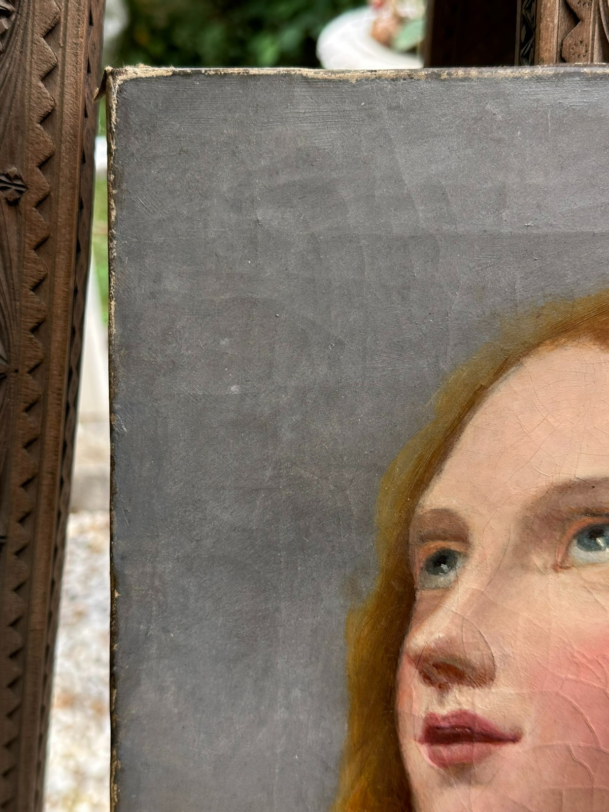ANTIKES ÖLGEMÄLDE BIEDERMEIER GEMÄLDE PORTRAIT EINER JUNGEN FRAU 19 TES JHDT – Bild 5