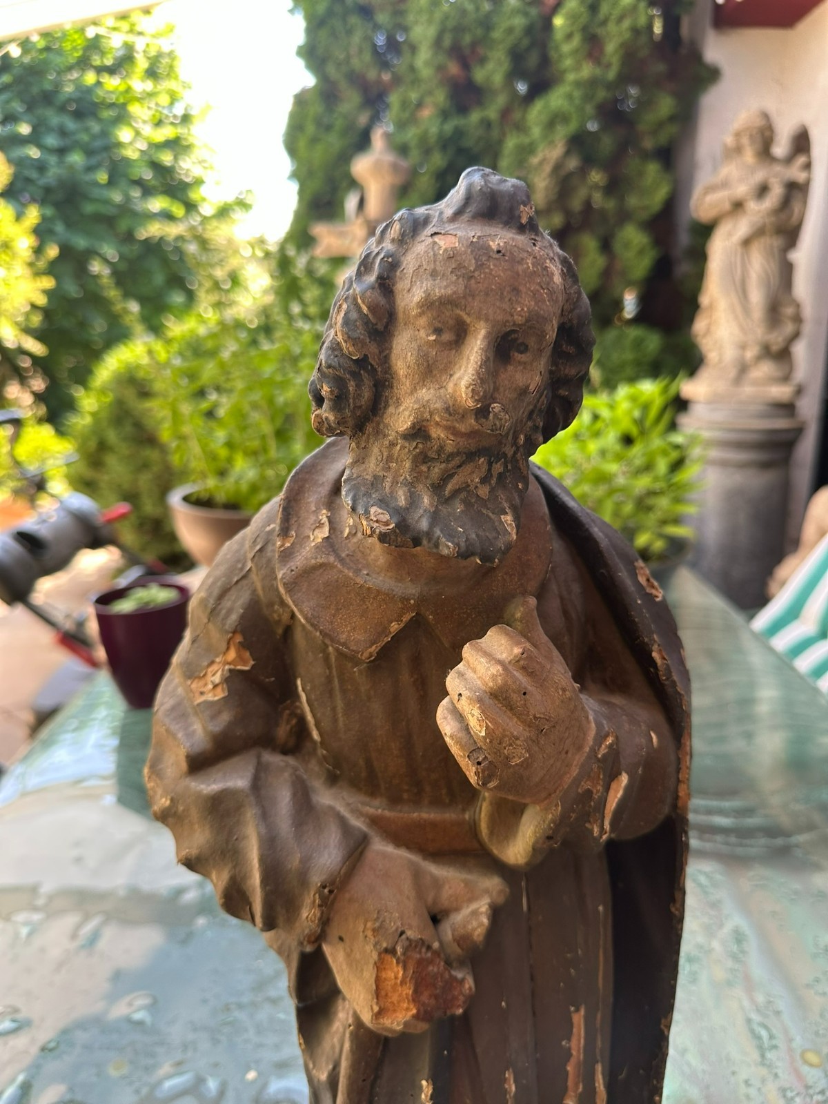 ANTIKE BAROCK HEILIGENFIGUR 18 TES JHDT HEILIGER APOSTEL 51cm – Bild 11