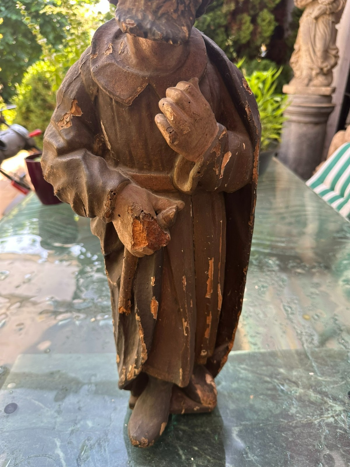 ANTIKE BAROCK HEILIGENFIGUR 18 TES JHDT HEILIGER APOSTEL 51cm – Bild 12