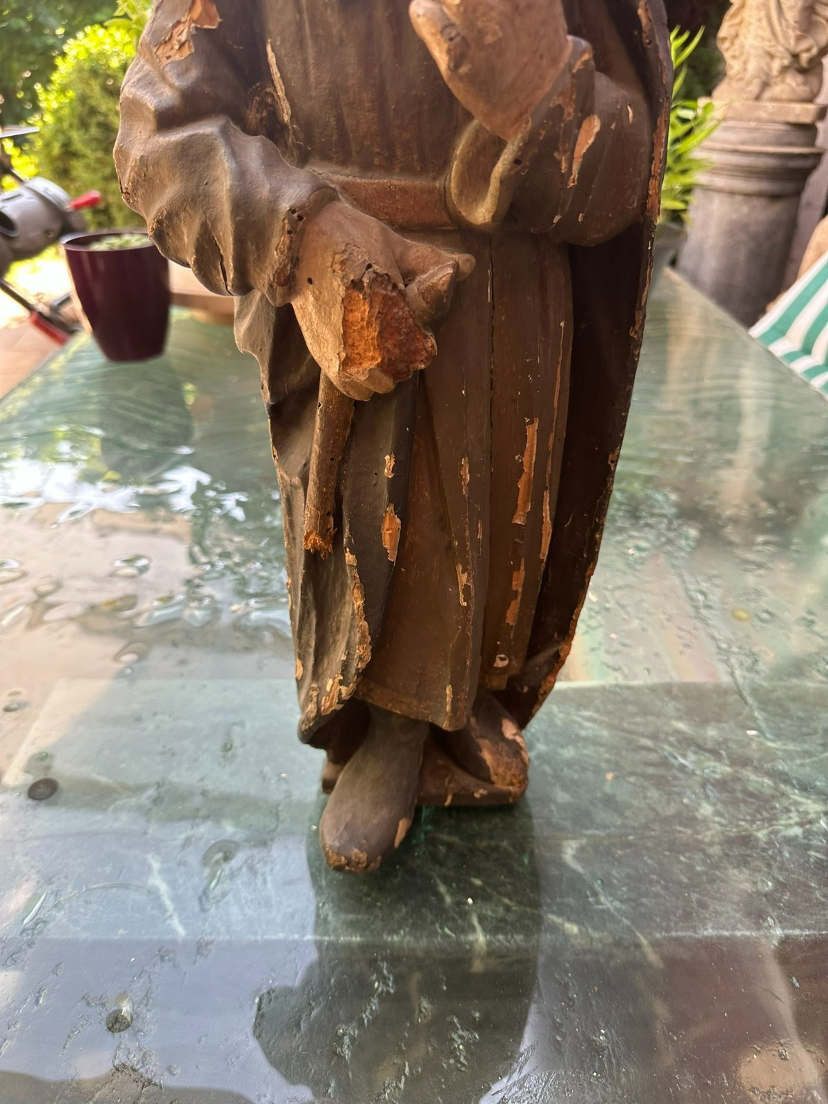 ANTIKE BAROCK HEILIGENFIGUR 18 TES JHDT HEILIGER APOSTEL 51cm – Bild 13