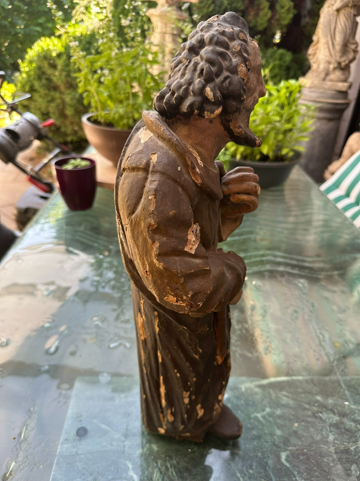 ANTIKE BAROCK HEILIGENFIGUR 18 TES JHDT HEILIGER APOSTEL 51cm – Bild 14