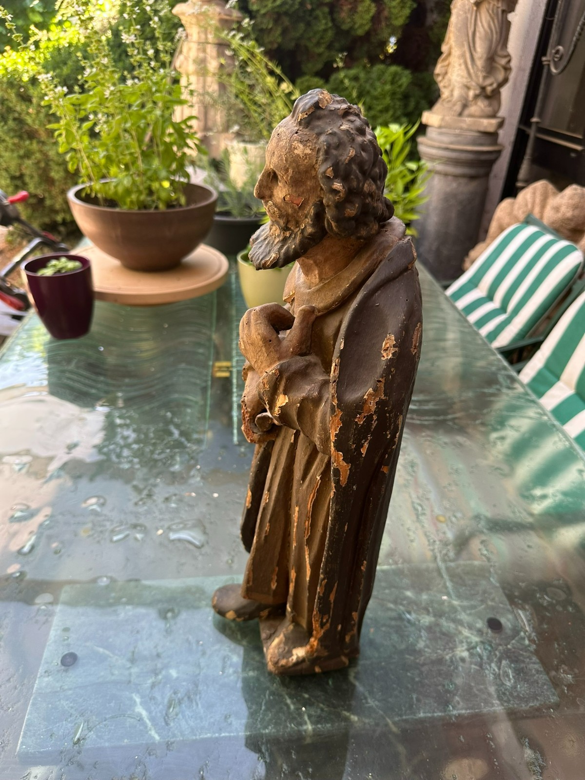 ANTIKE BAROCK HEILIGENFIGUR 18 TES JHDT HEILIGER APOSTEL 51cm – Bild 19