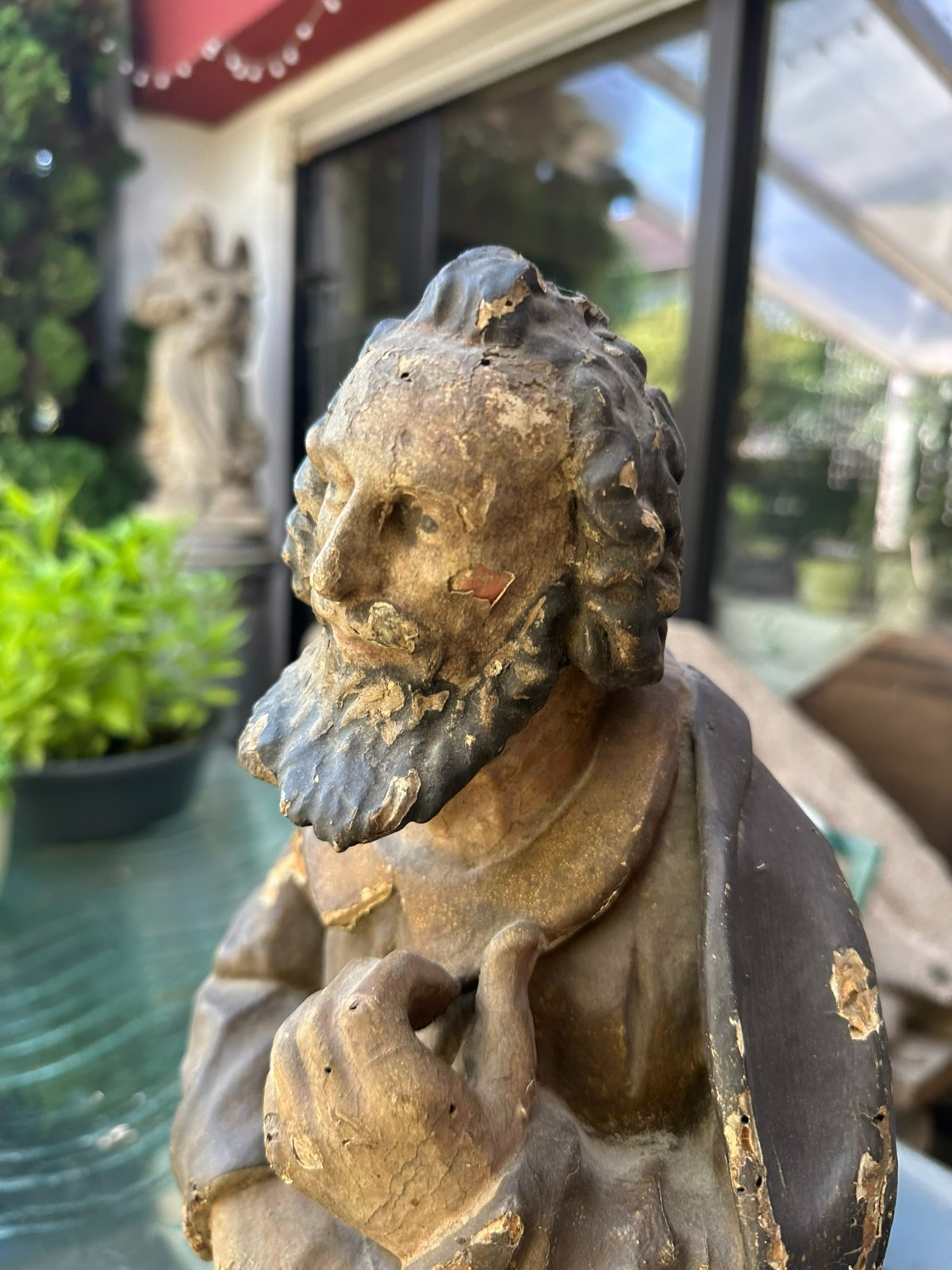 ANTIKE BAROCK HEILIGENFIGUR 18 TES JHDT HEILIGER APOSTEL 51cm – Bild 20
