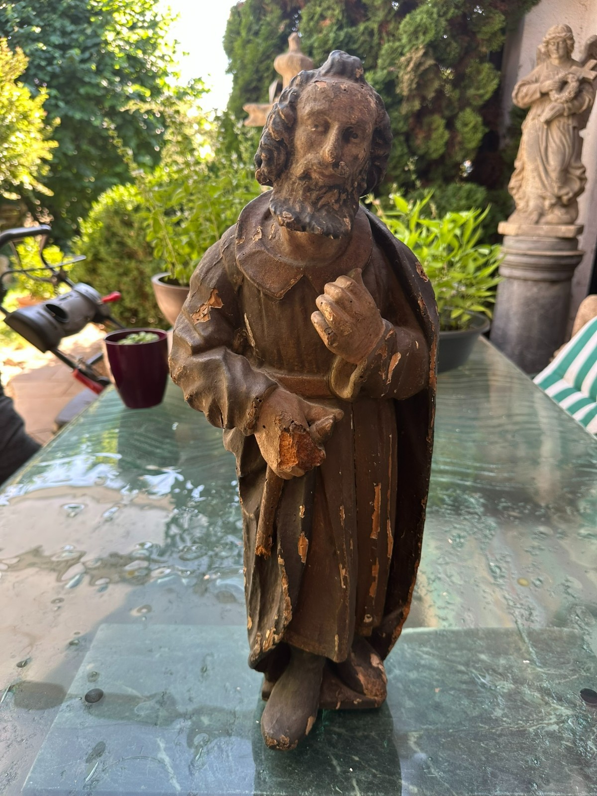 ANTIKE BAROCK HEILIGENFIGUR 18 TES JHDT HEILIGER APOSTEL 51cm – Bild 10