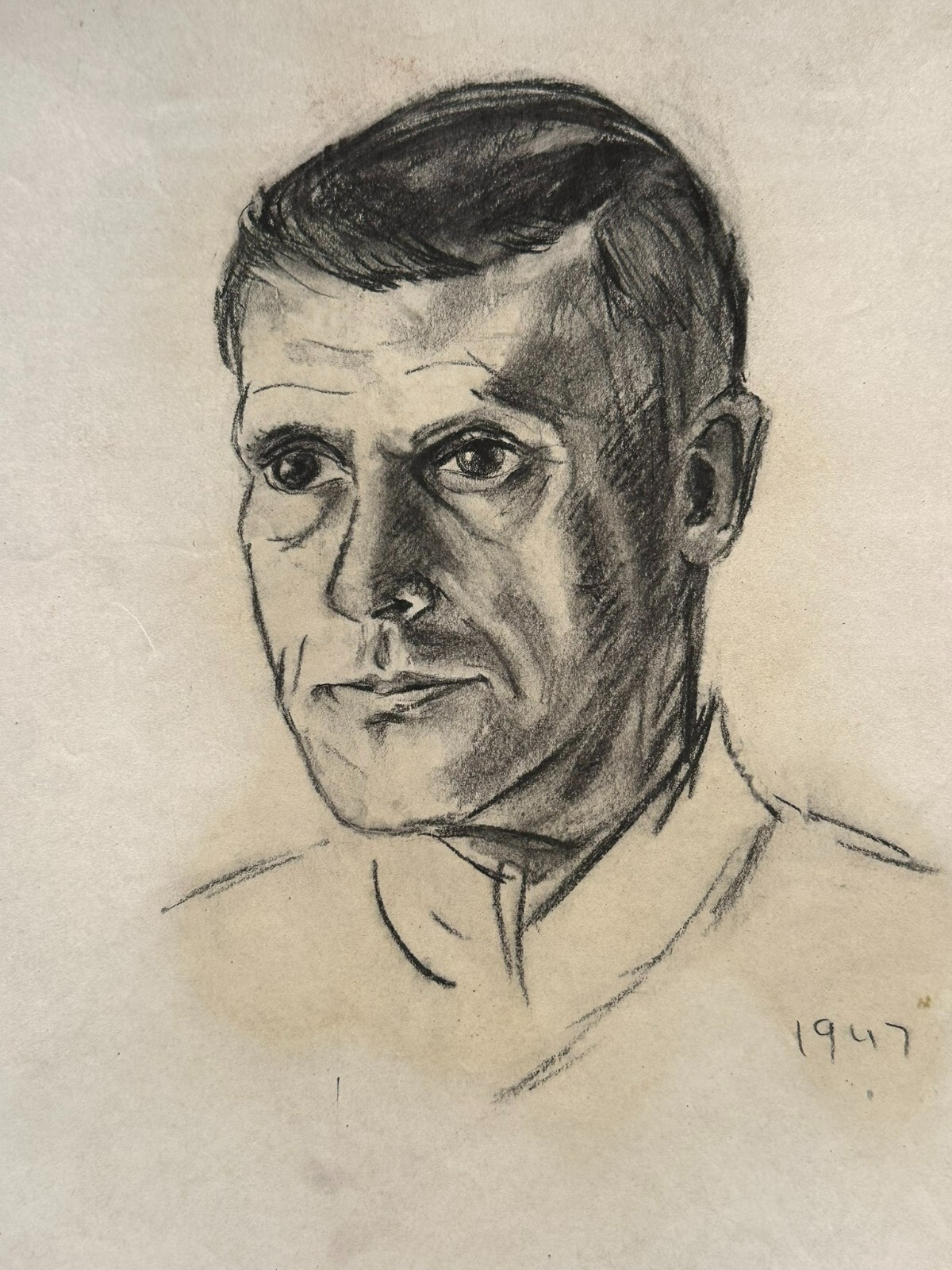 3x ANTIKE ZEICHNUNG AUF PAPIER STUDIE PORTRAIT MANN HANS SCHÜTZ – Bild 4