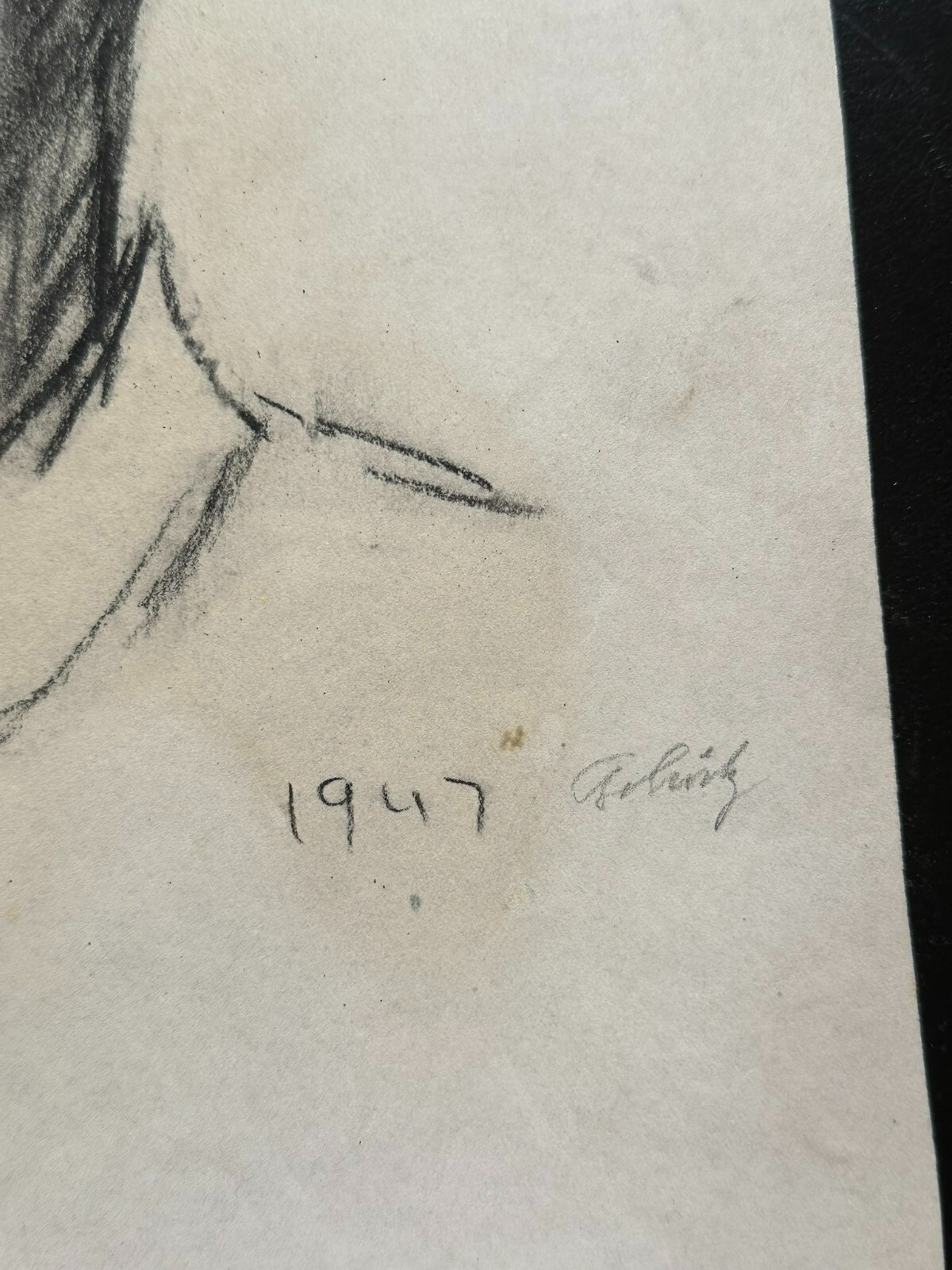 3x ANTIKE ZEICHNUNG AUF PAPIER STUDIE PORTRAIT MANN HANS SCHÜTZ – Bild 5