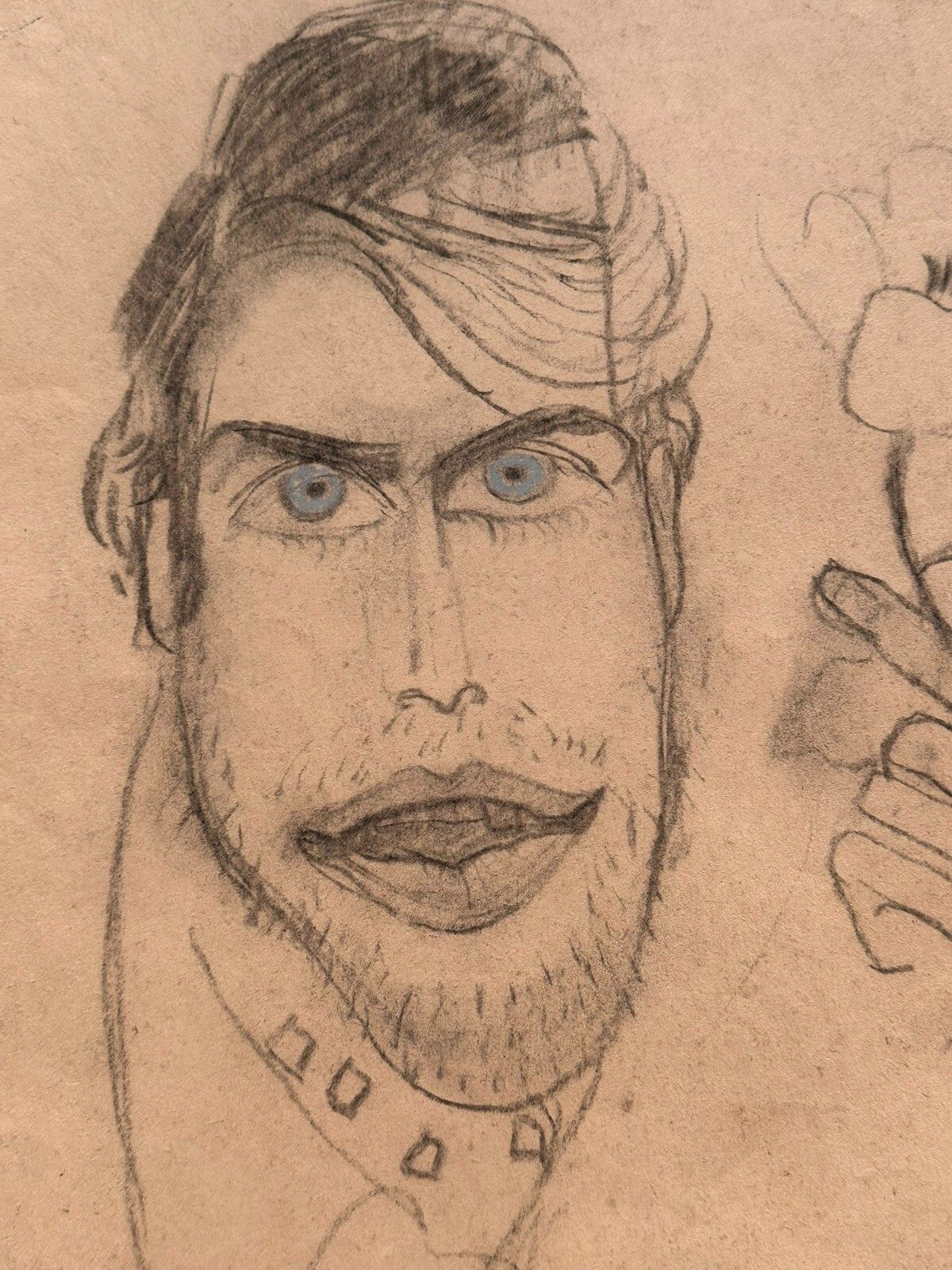 3x ANTIKE ZEICHNUNG AUF PAPIER STUDIE PORTRAIT MANN HANS SCHÜTZ – Bild 9