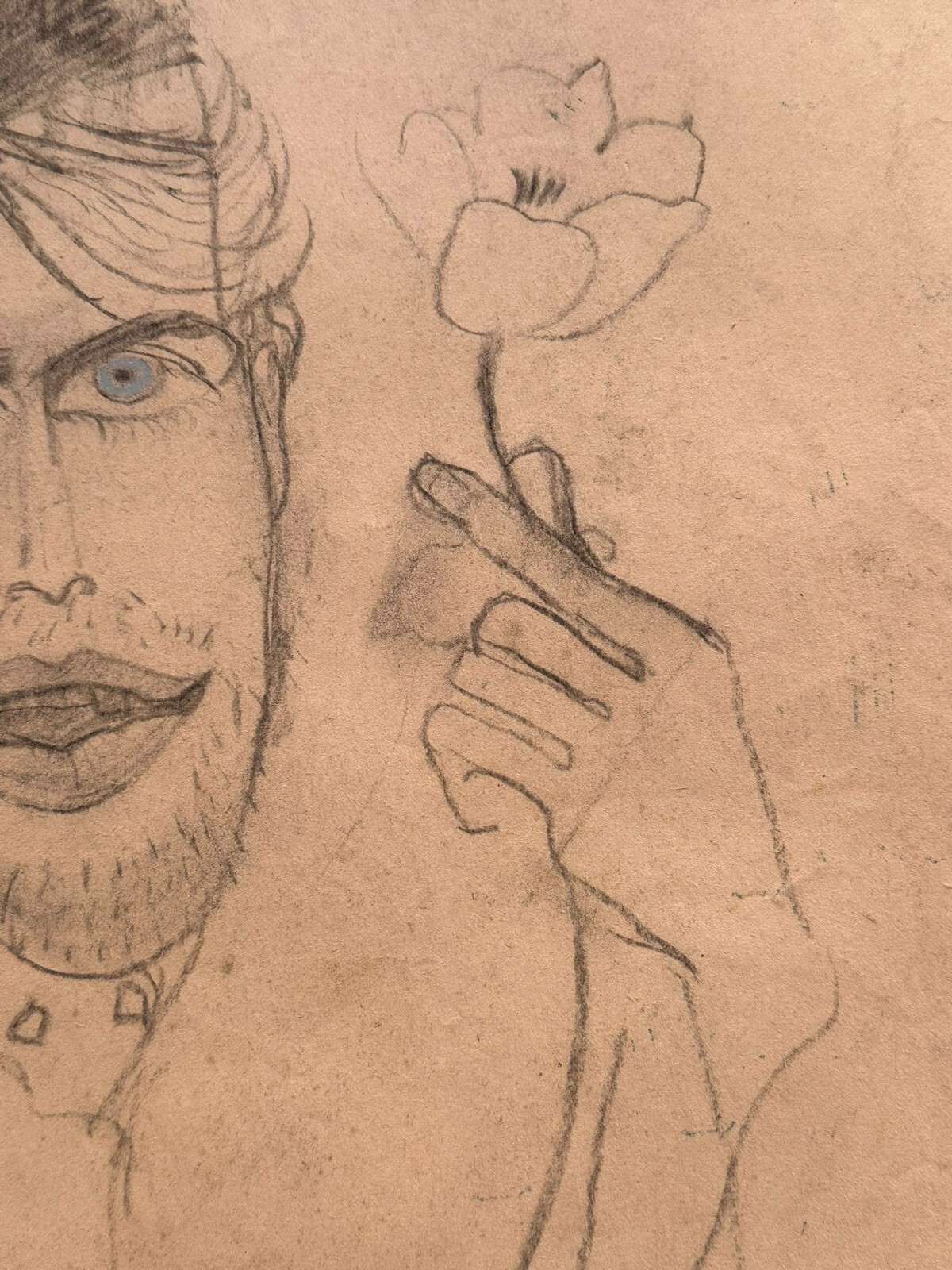 3x ANTIKE ZEICHNUNG AUF PAPIER STUDIE PORTRAIT MANN HANS SCHÜTZ – Bild 10