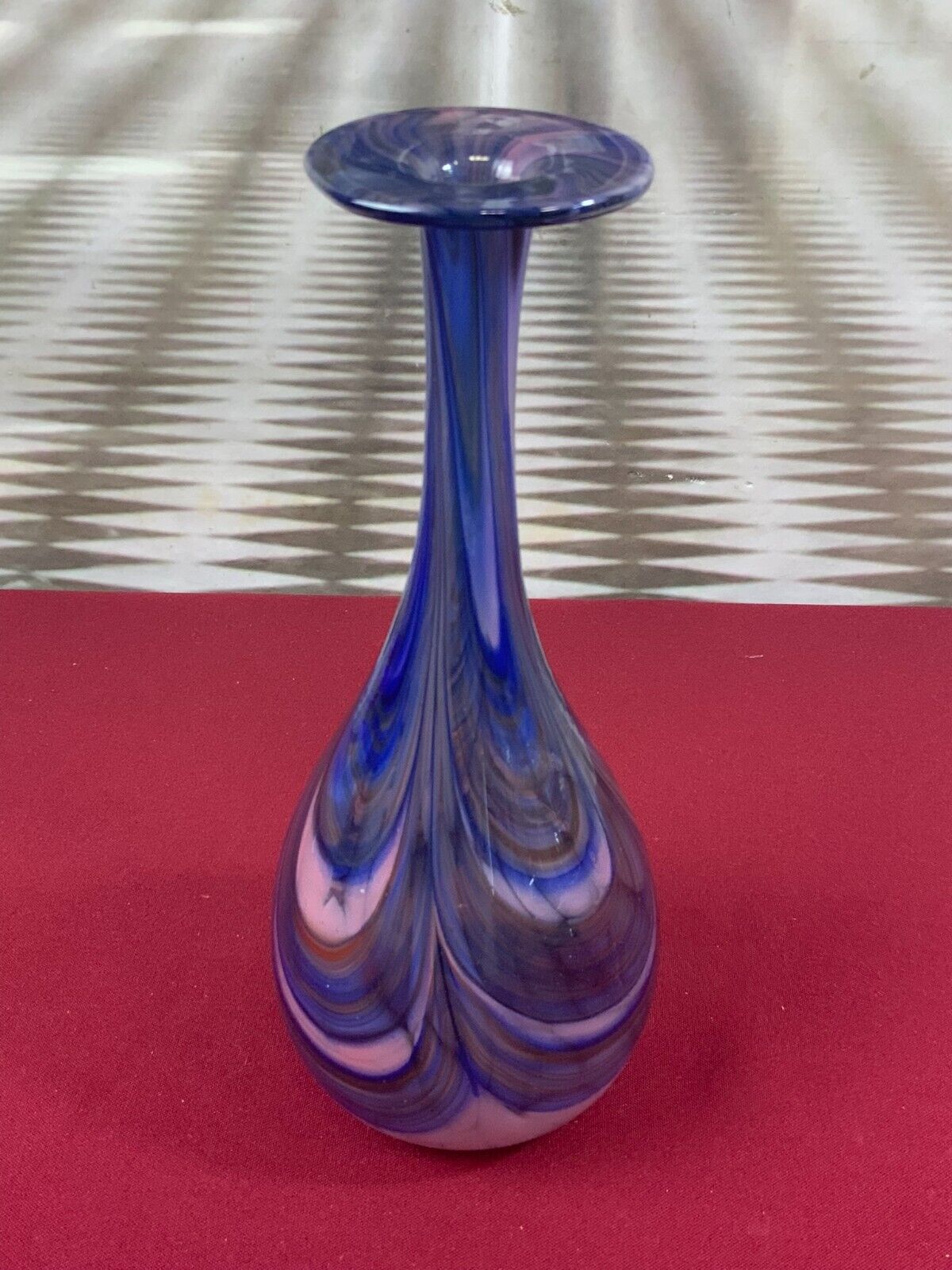 MUNDGEBLASENE VASE AUS GLAS HANDGEARBEITET 800g 25cm OHNE CHIPS