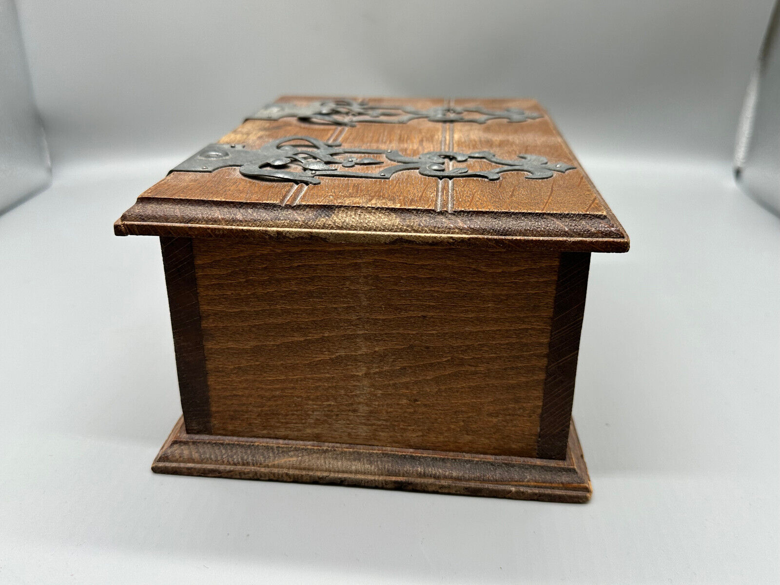 ANTIKE JUGENDSTIL SCHATULLE SCHMUCKSCHATULLE HOLZ MIT METALL BESCHLÄGEN – Bild 5