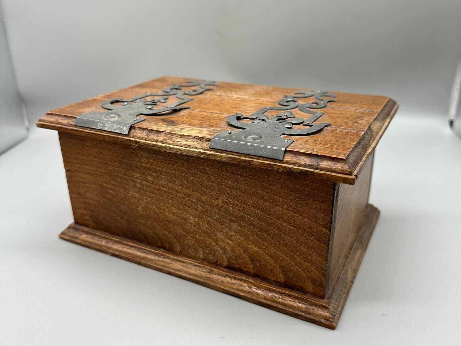 ANTIKE JUGENDSTIL SCHATULLE SCHMUCKSCHATULLE HOLZ MIT METALL BESCHLÄGEN – Bild 6