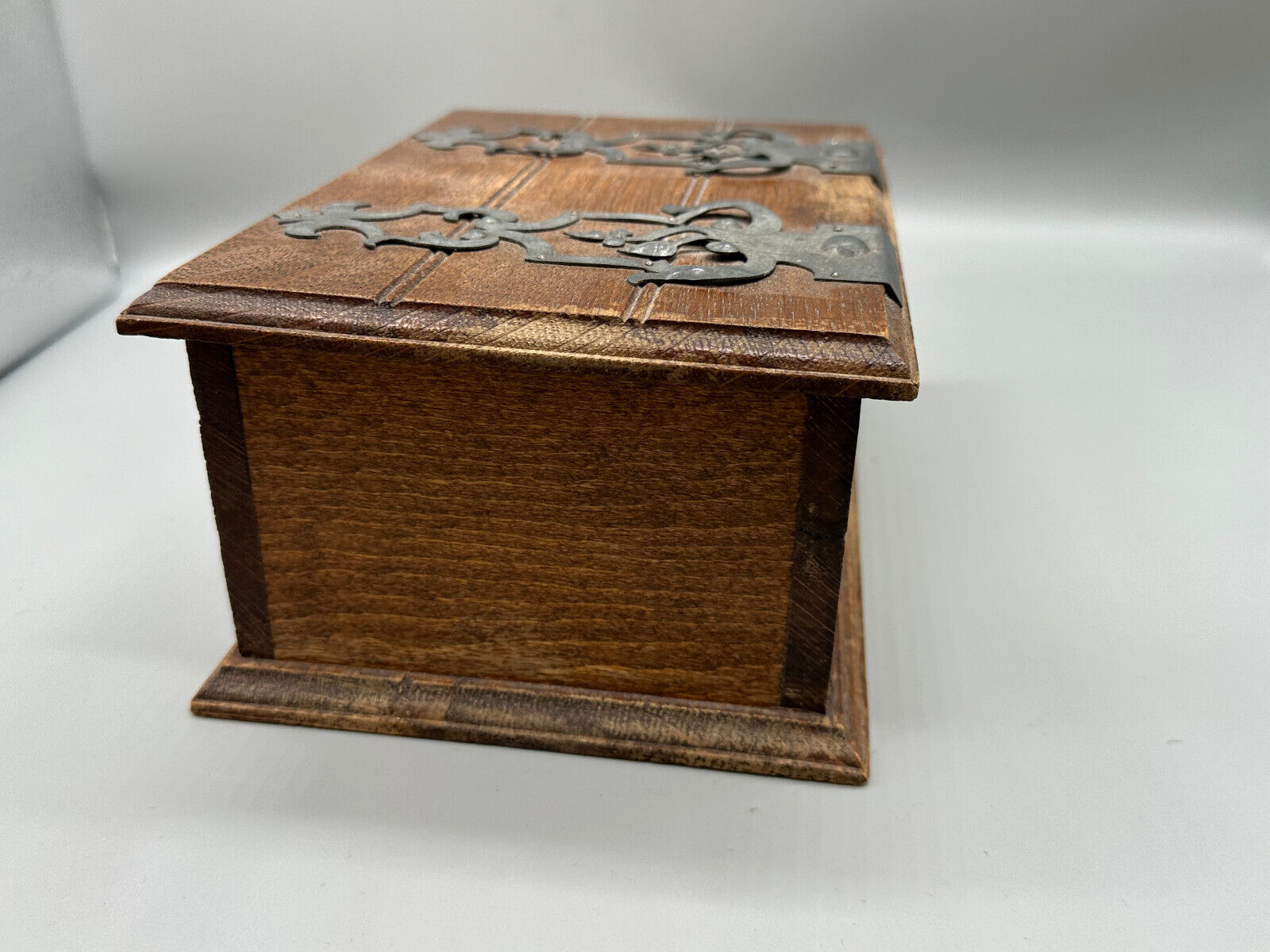 ANTIKE JUGENDSTIL SCHATULLE SCHMUCKSCHATULLE HOLZ MIT METALL BESCHLÄGEN – Bild 7