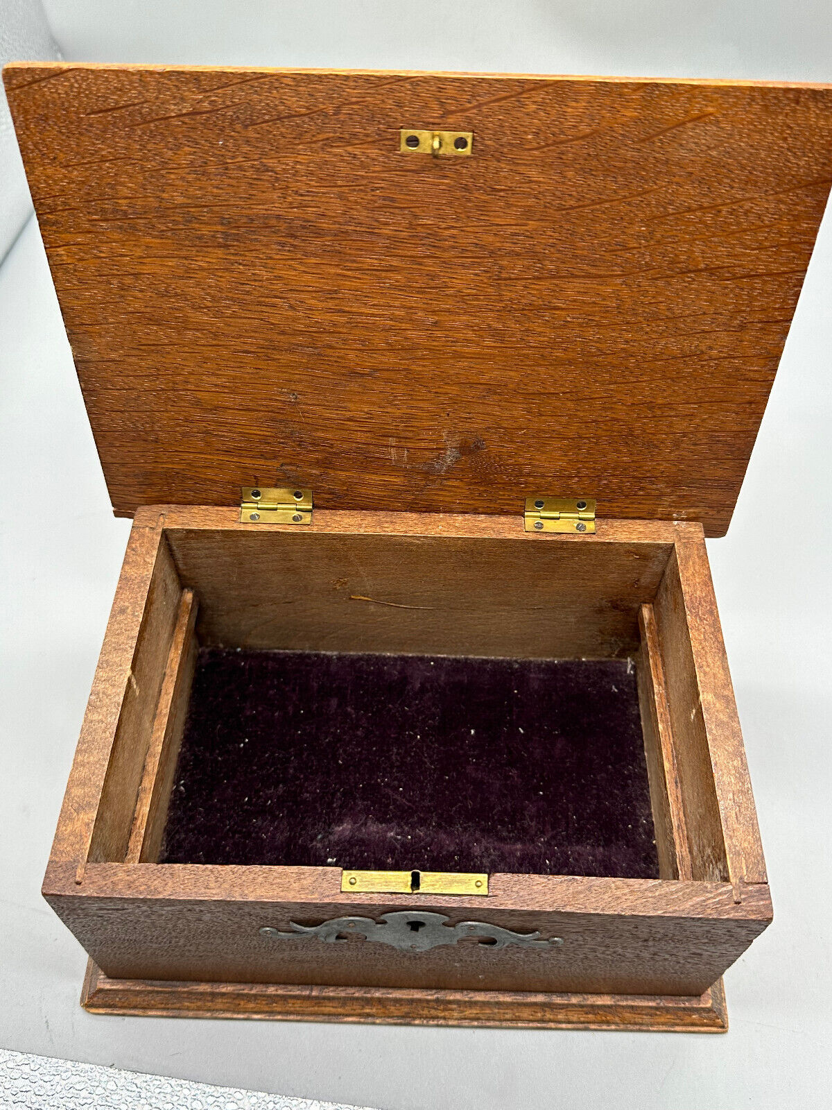 ANTIKE JUGENDSTIL SCHATULLE SCHMUCKSCHATULLE HOLZ MIT METALL BESCHLÄGEN – Bild 9