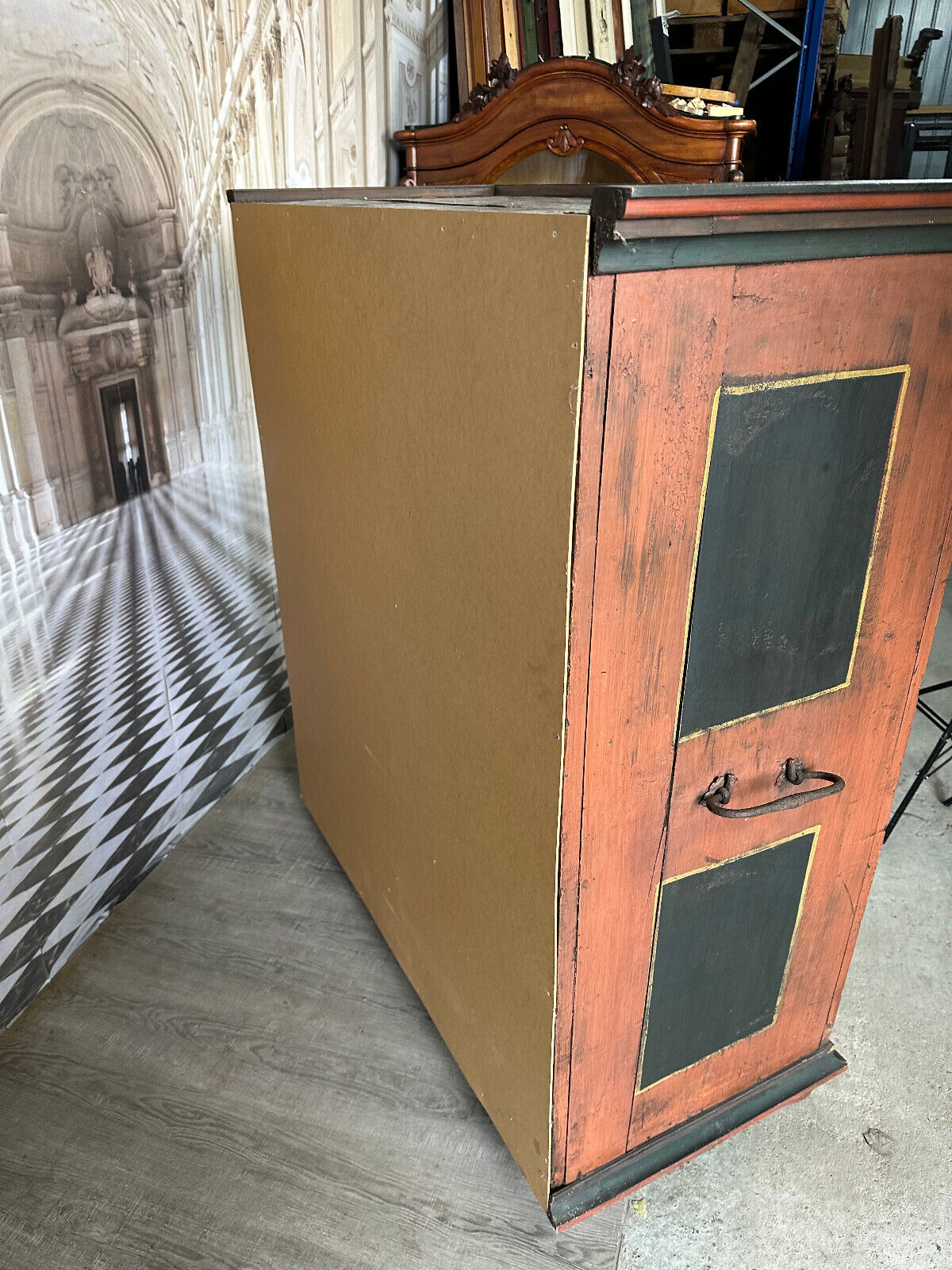 ANTIKER TÖLZER BAUERNSCHRANK SCHRANK FRÜHES 19 TES JHDT HANDBEMALT NUR 149cm – Bild 18
