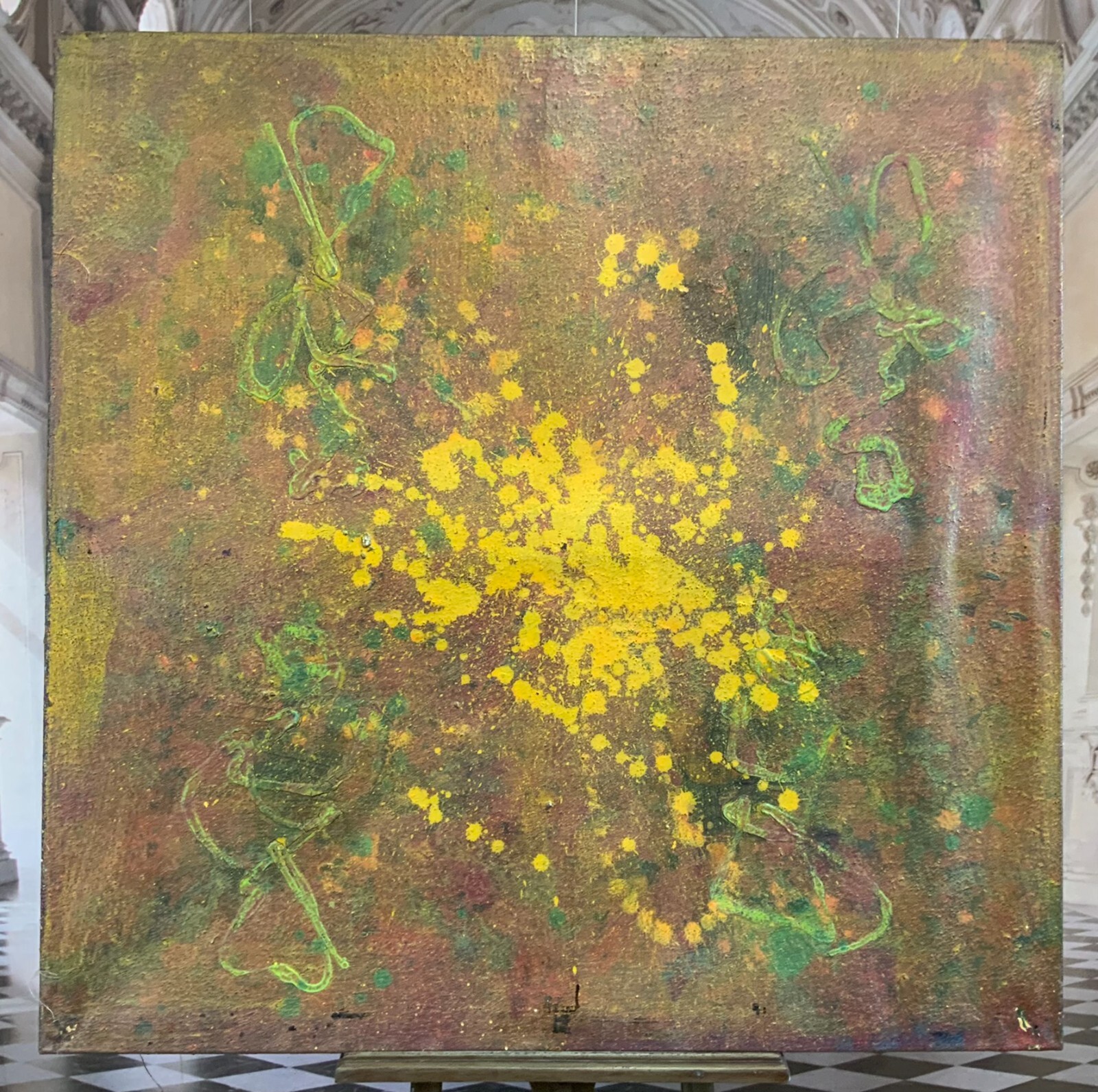 ACRYLGEMÄLDE MODERN GROSSES GEMÄLDE VON WALDEMAR KUFNER (1940-2016) 135x135cm – Bild 3