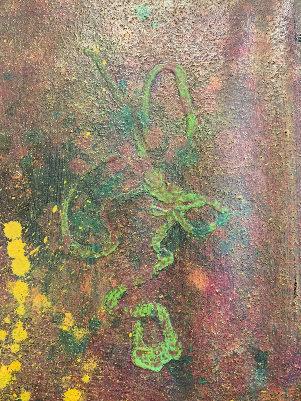 ACRYLGEMÄLDE MODERN GROSSES GEMÄLDE VON WALDEMAR KUFNER (1940-2016) 135x135cm – Bild 4