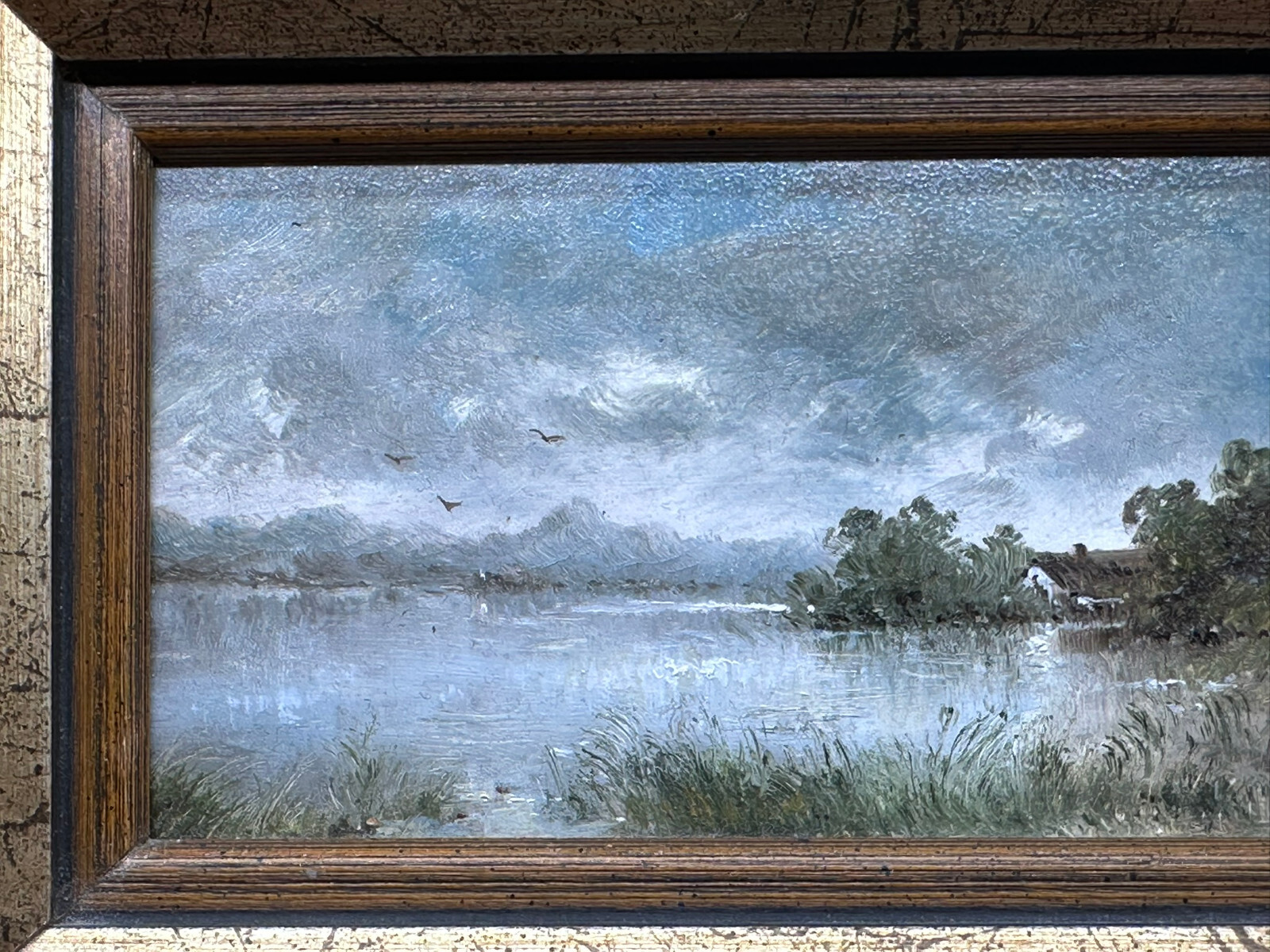 ÖLGEMÄLDE PRUNKRAHMEN PERSONEN AM SEE LANDSCHAFT IM OSTALGÄU LUDWIG FREY – Bild 4