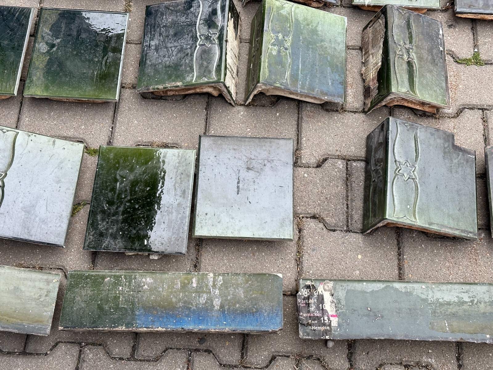 ANTIKER KACHELOFEN JUGENDSTIL OFEN UM 1920 KERAMIK GRÜN GLASIERT – Bild 5