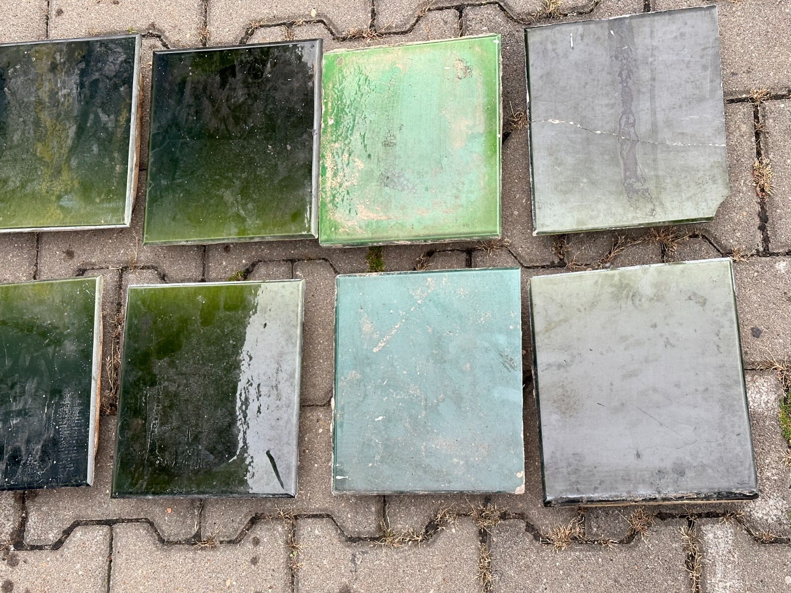 ANTIKER KACHELOFEN JUGENDSTIL OFEN UM 1920 KERAMIK GRÜN GLASIERT – Bild 9
