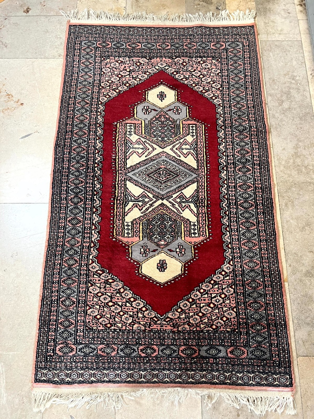 ALTER ORIENTTEPPICH  MEDAILLONTEPPICH TEPPICH AUS WOLLE HANDGEKNÜPFT 173x95cm