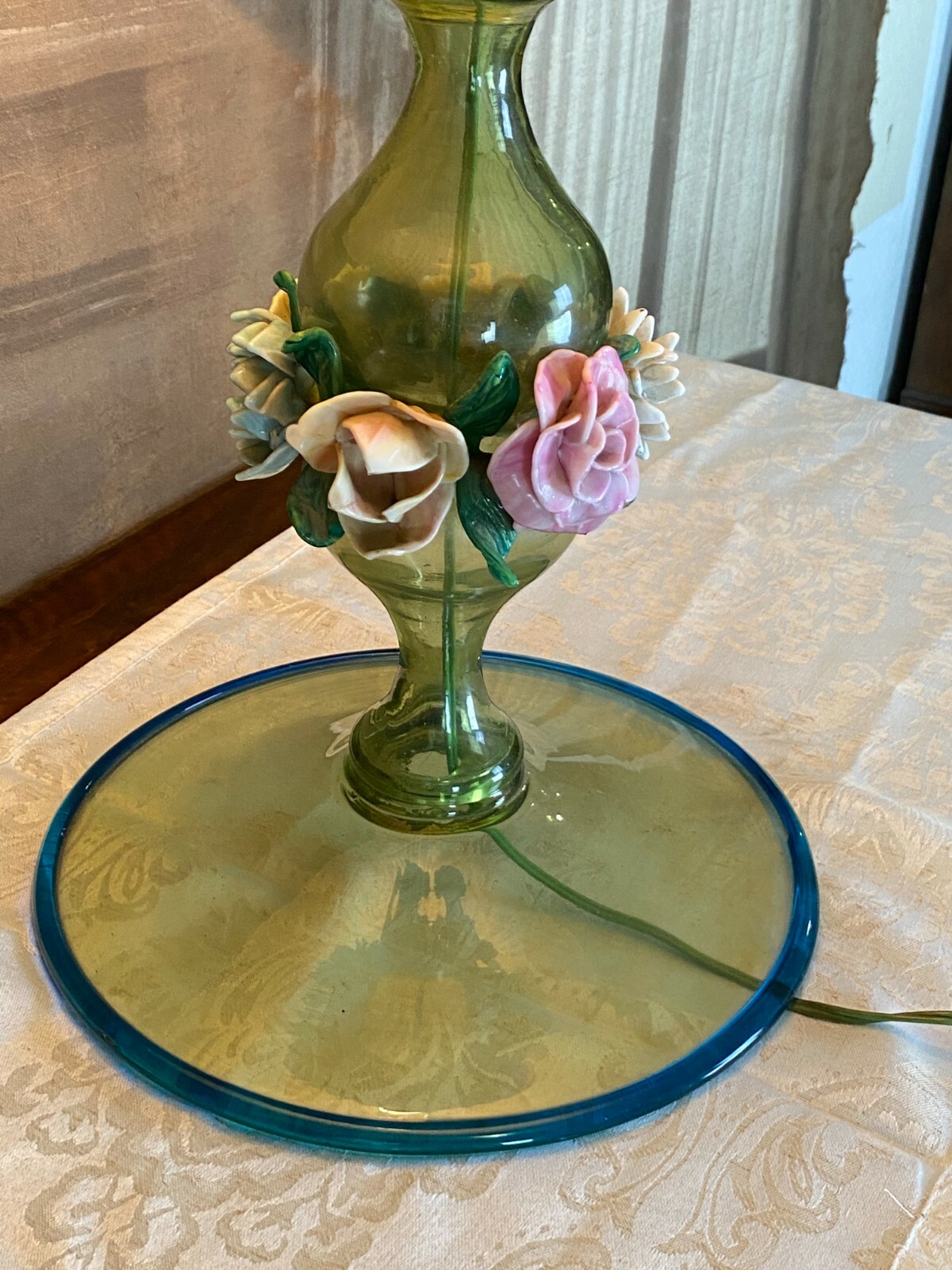 TISCHLAMPE AUS GLAS MIT SCHIRM HÖHE GESAMT 68cm – Bild 4