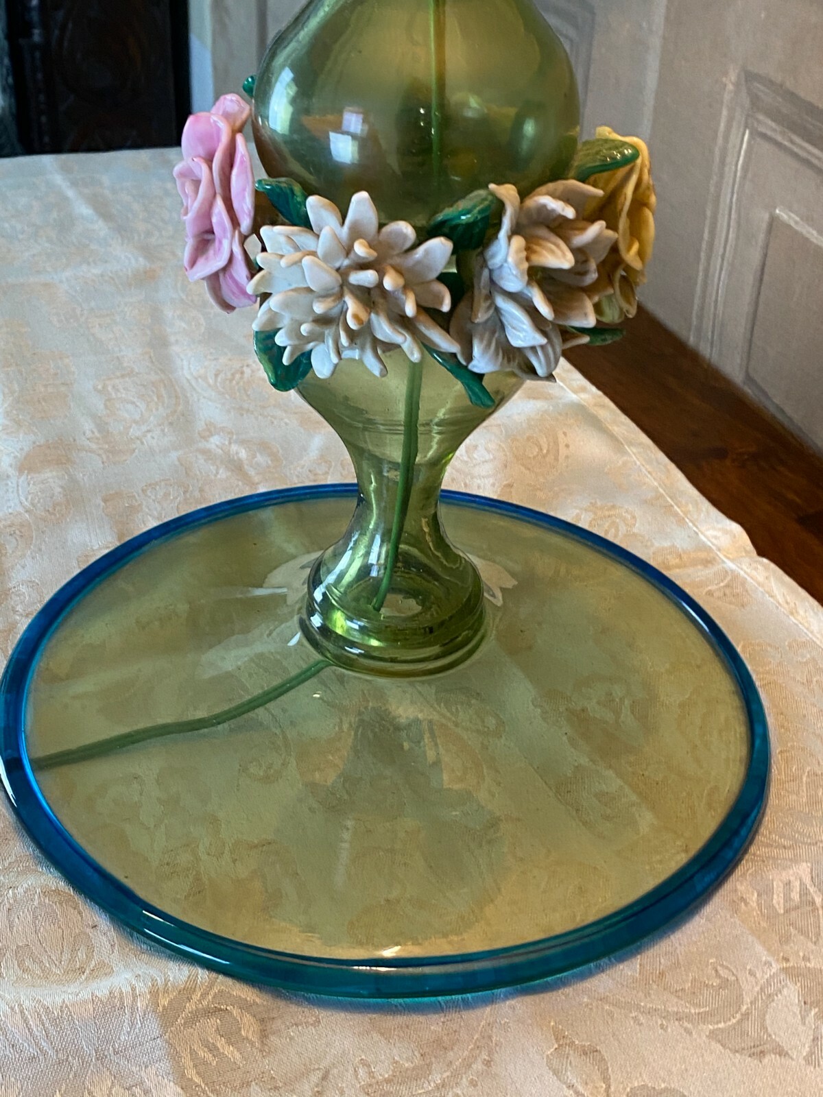 TISCHLAMPE AUS GLAS MIT SCHIRM HÖHE GESAMT 68cm – Bild 5