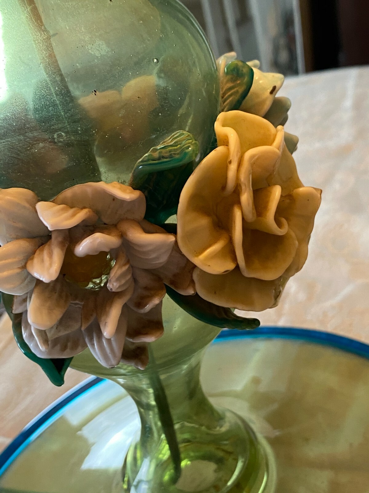 TISCHLAMPE AUS GLAS MIT SCHIRM HÖHE GESAMT 68cm – Bild 6