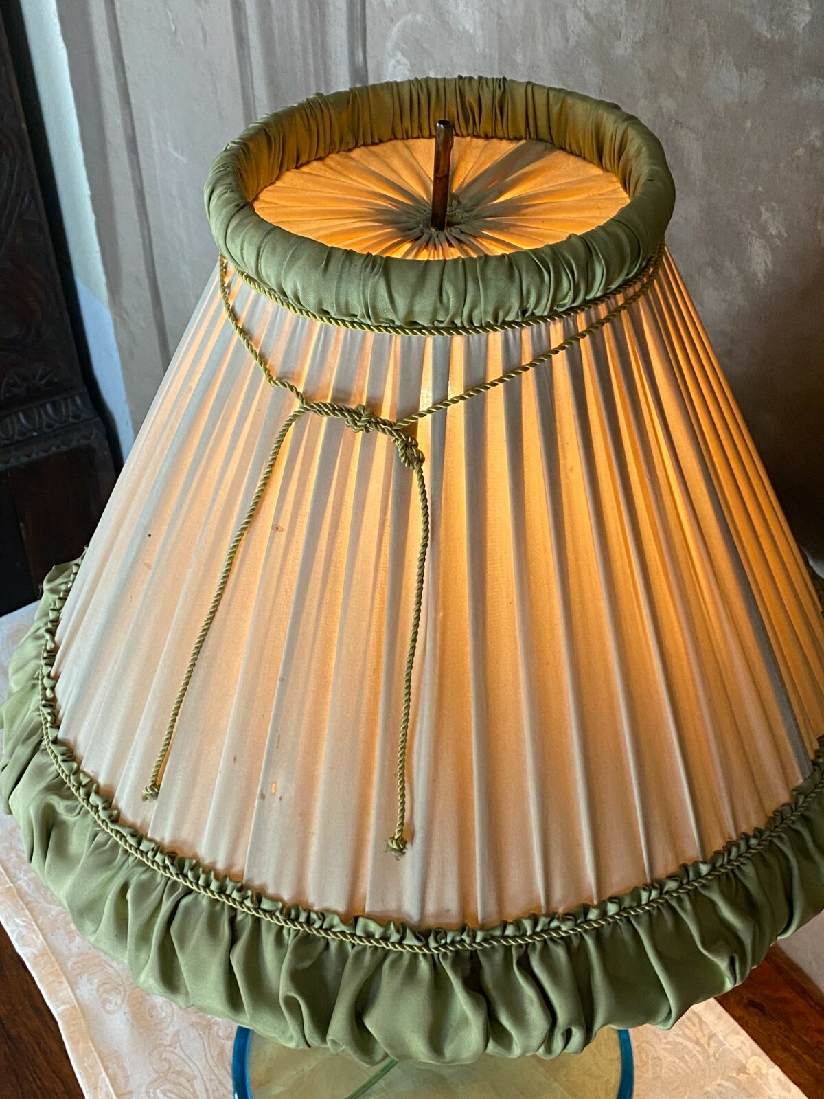 TISCHLAMPE AUS GLAS MIT SCHIRM HÖHE GESAMT 68cm – Bild 7