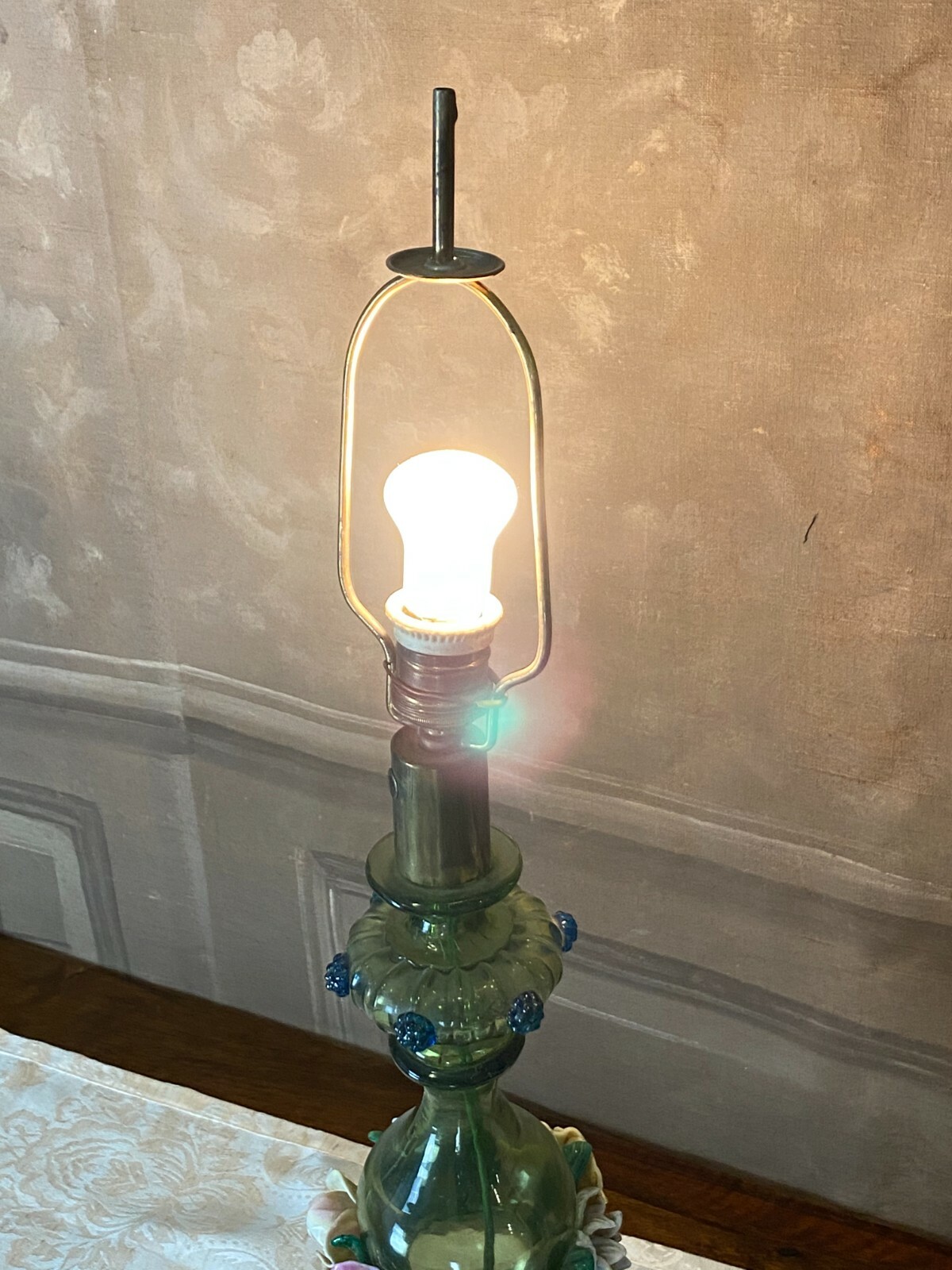 TISCHLAMPE AUS GLAS MIT SCHIRM HÖHE GESAMT 68cm – Bild 8