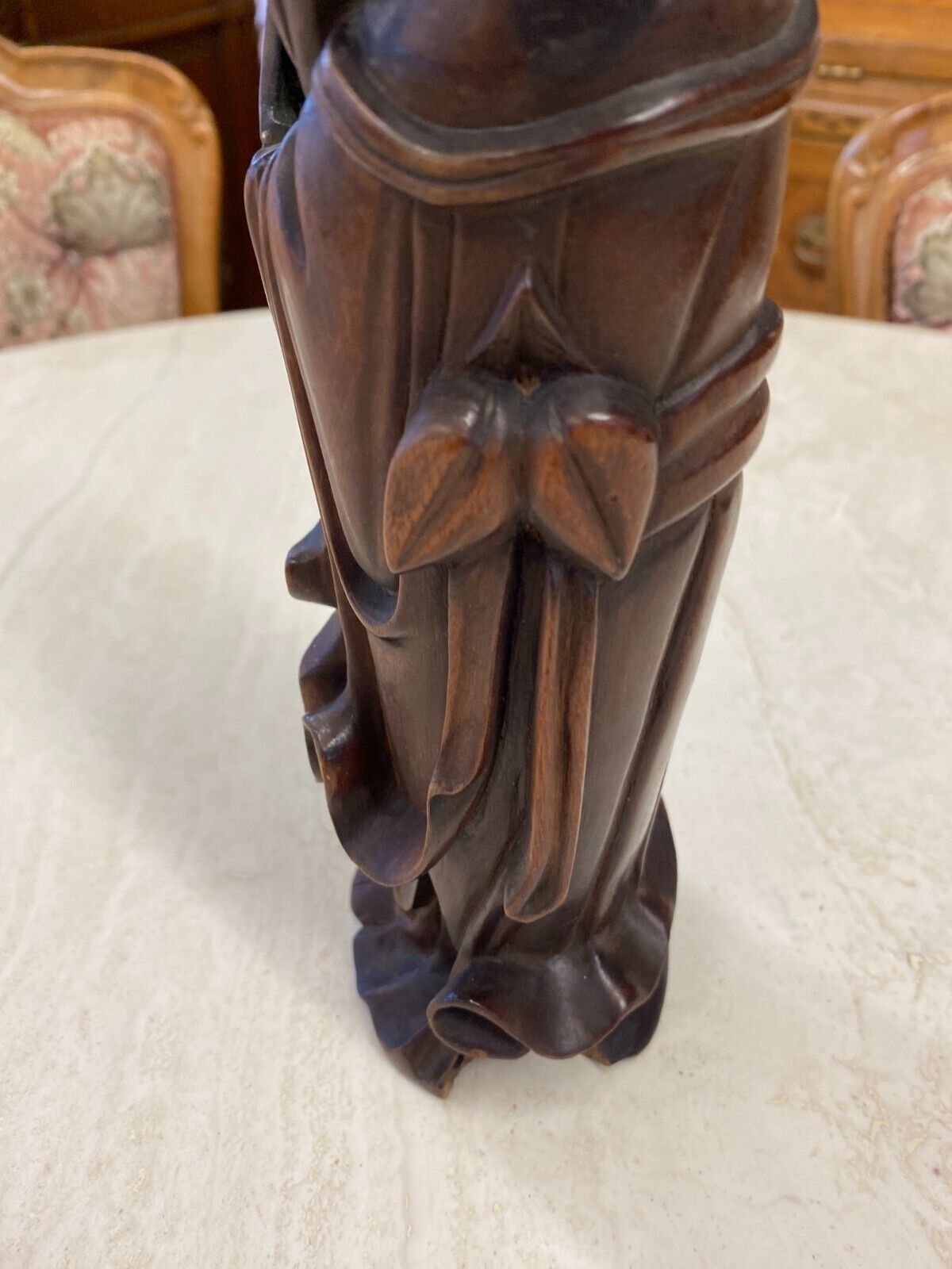 CHINA SKULPTUR AUS HOLZ SITZENDER GELEHRTER 30cm HOCH – Bild 11