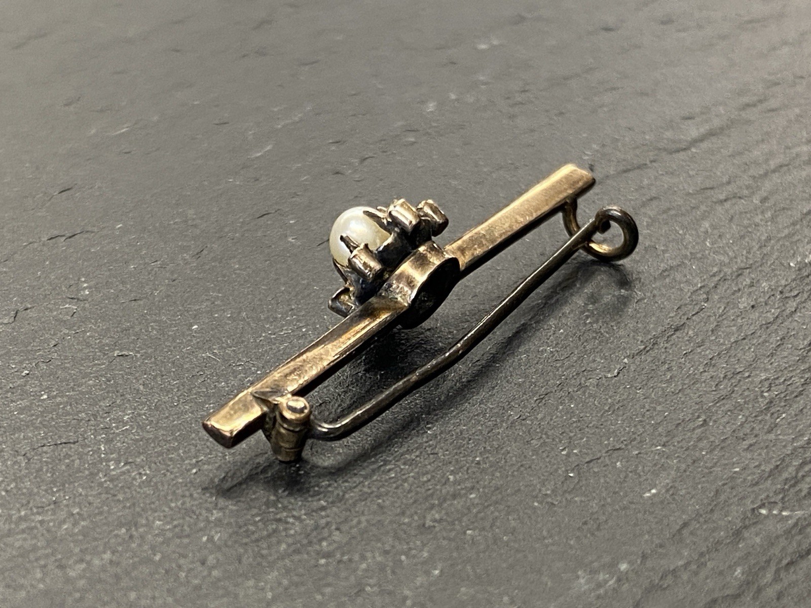 ANTIKE JUGENDSTIL BROSCHE GOLD 7K MIT PERLE UND DIAMANTEN – Bild 7
