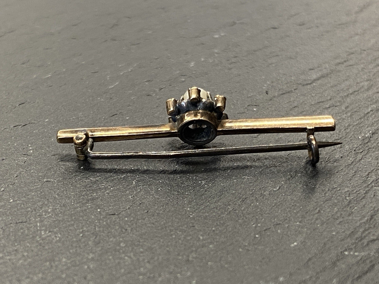 ANTIKE JUGENDSTIL BROSCHE GOLD 7K MIT PERLE UND DIAMANTEN – Bild 8