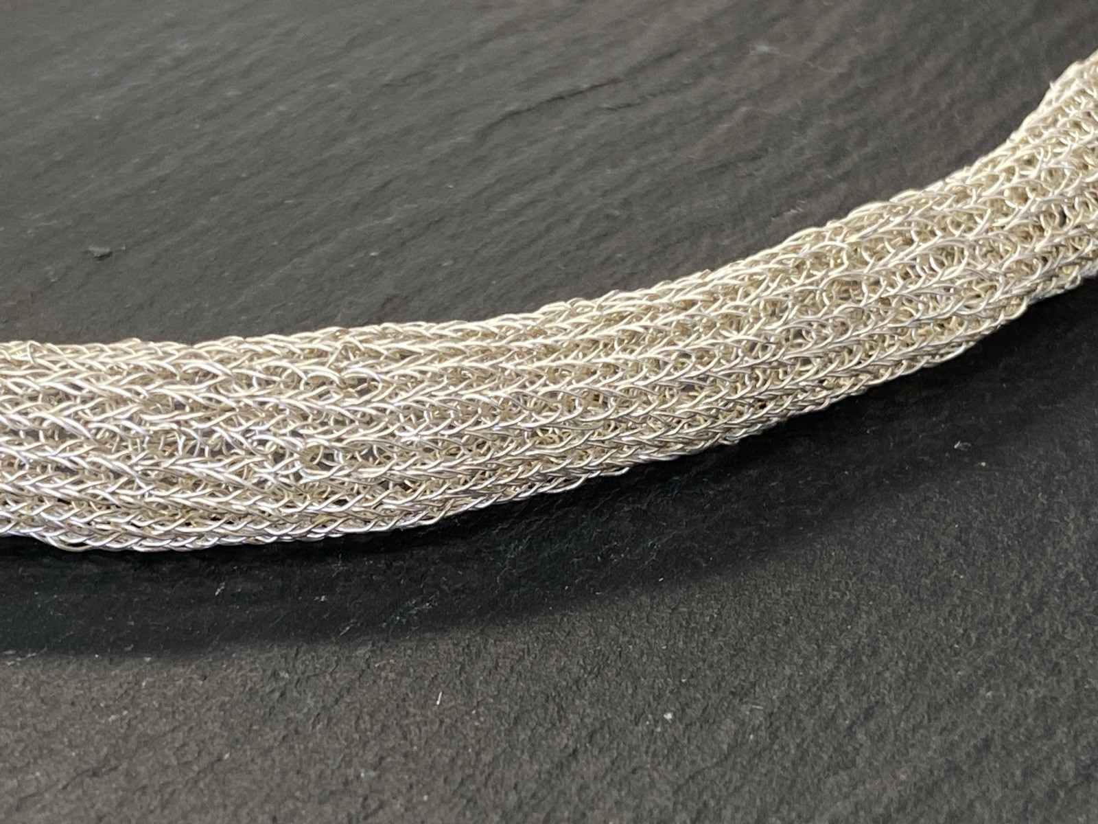 MODESCHMUCK RÖHRENFÖRMIGE HALSKETTE 925 STERLING SILBER – Bild 4