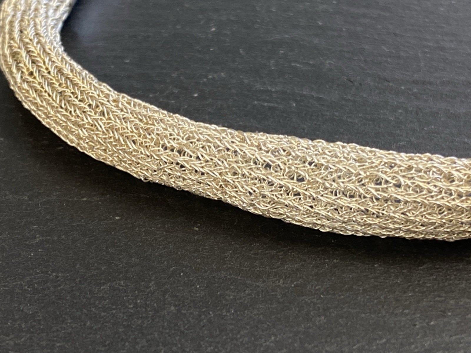 MODESCHMUCK RÖHRENFÖRMIGE HALSKETTE 925 STERLING SILBER – Bild 5