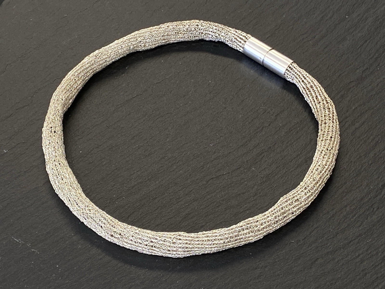 MODESCHMUCK RÖHRENFÖRMIGE HALSKETTE 925 STERLING SILBER