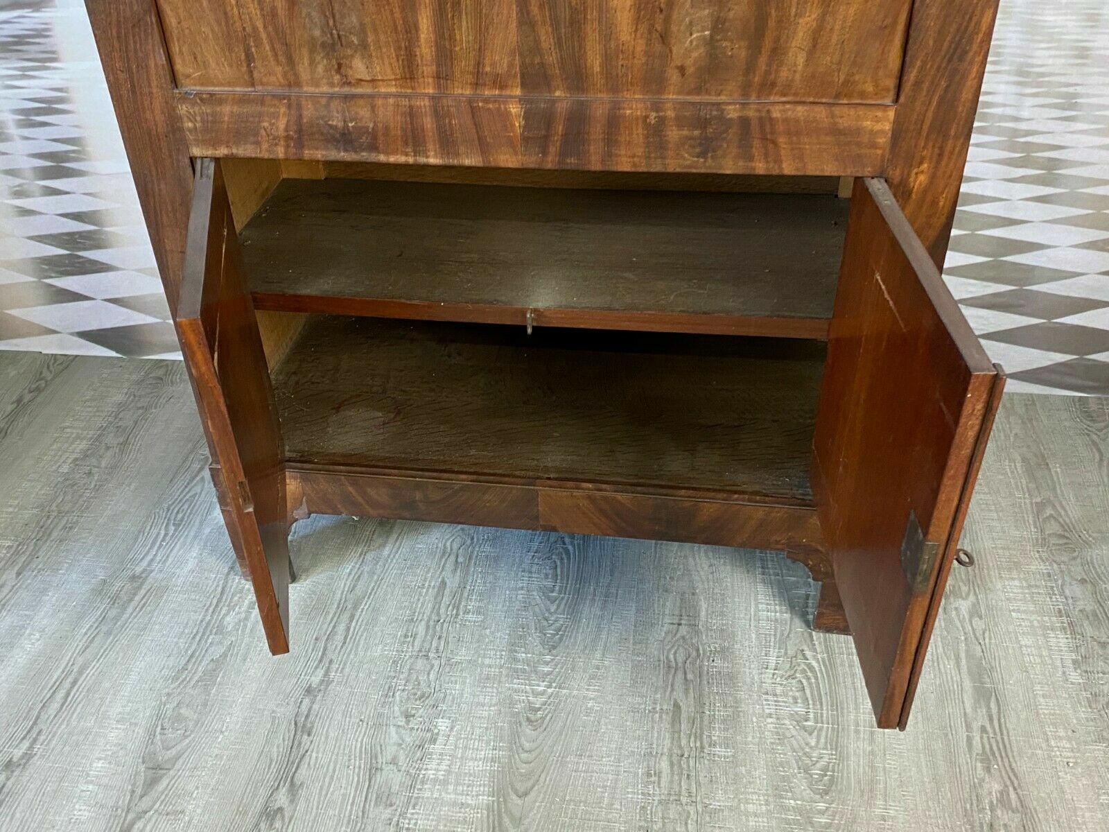 EMPIRE SEKRETÄR BIEDERMEIER UM 1820 HOLZ MAHAGONI-FURNIERT SCHÖNES INNENLEBEN – Bild 12