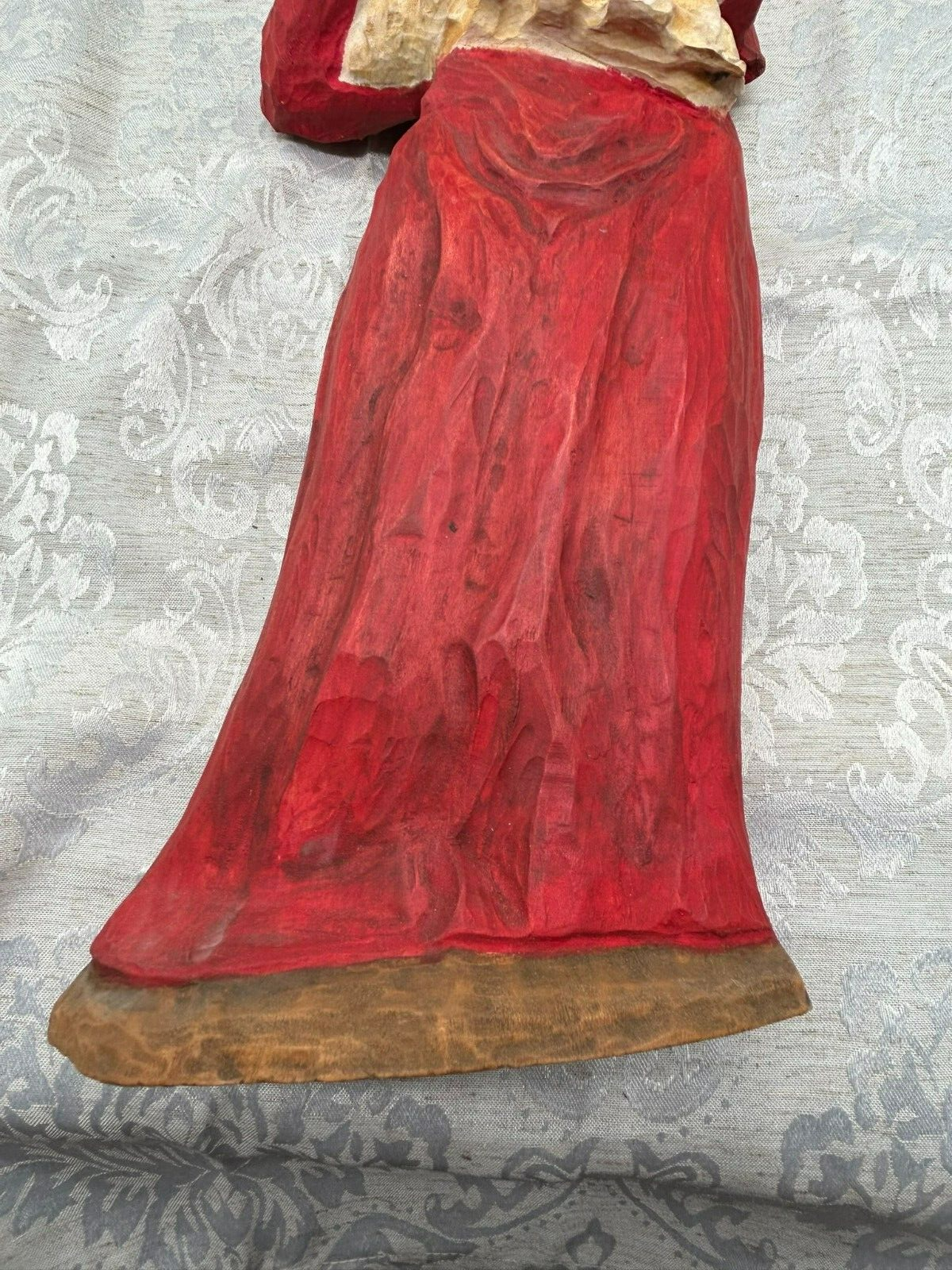 51cm GROSSE HEILIGE ELISABETH HEILIGENFIGUR AUS HOLZ HANDGESCHNITZT UND GEFASST – Bild 8