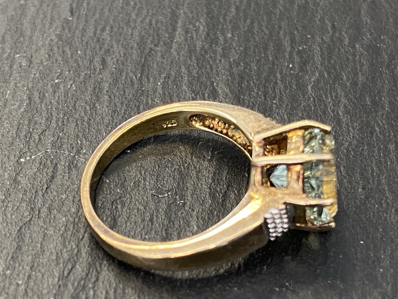 SOLITÄR DAMENRING RING STERLING SILBER 925 PRASIOLITH STERNEN SCHLIFF GR. 53 – Bild 12