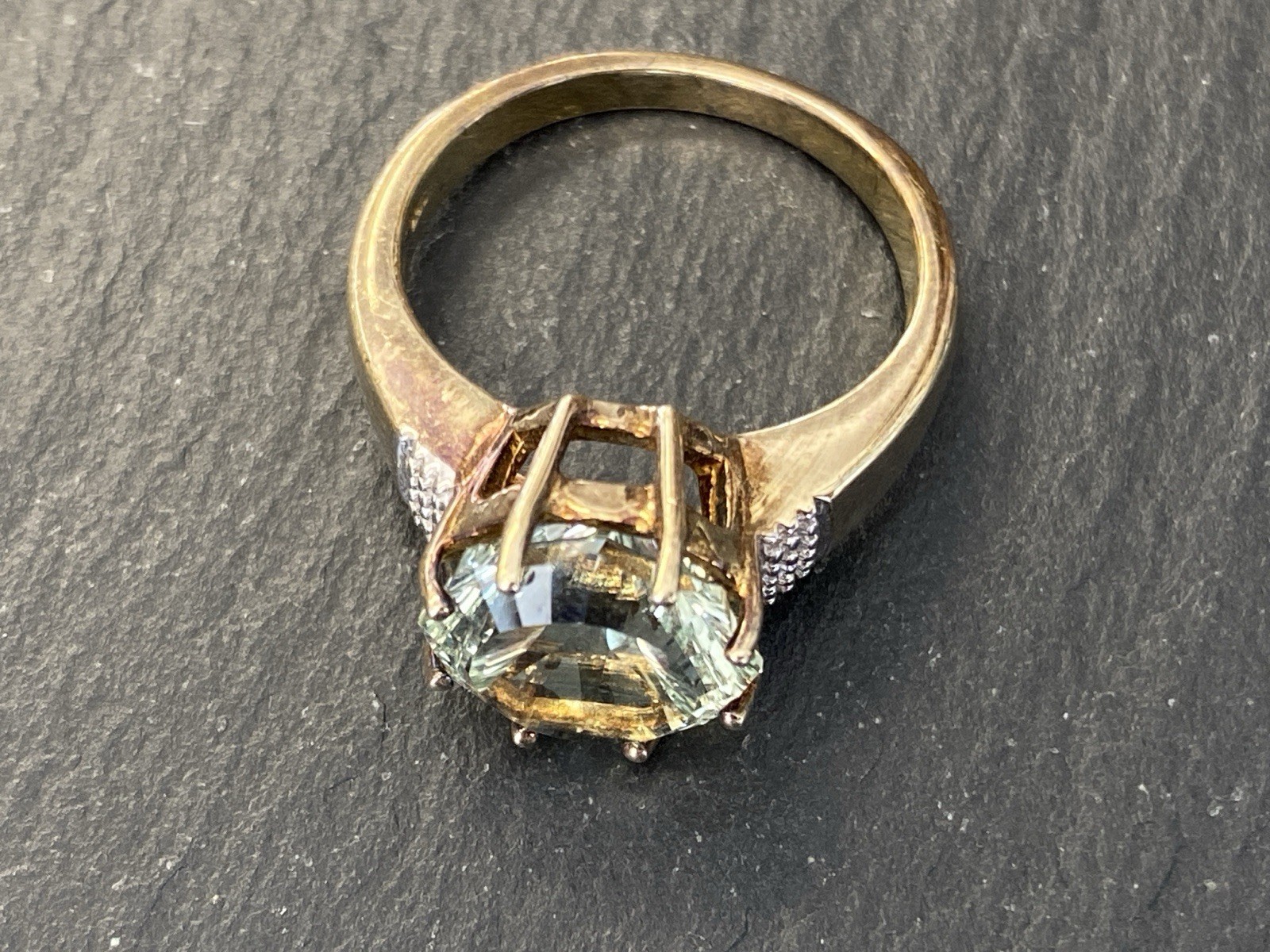 SOLITÄR DAMENRING RING STERLING SILBER 925 PRASIOLITH STERNEN SCHLIFF GR. 53 – Bild 13