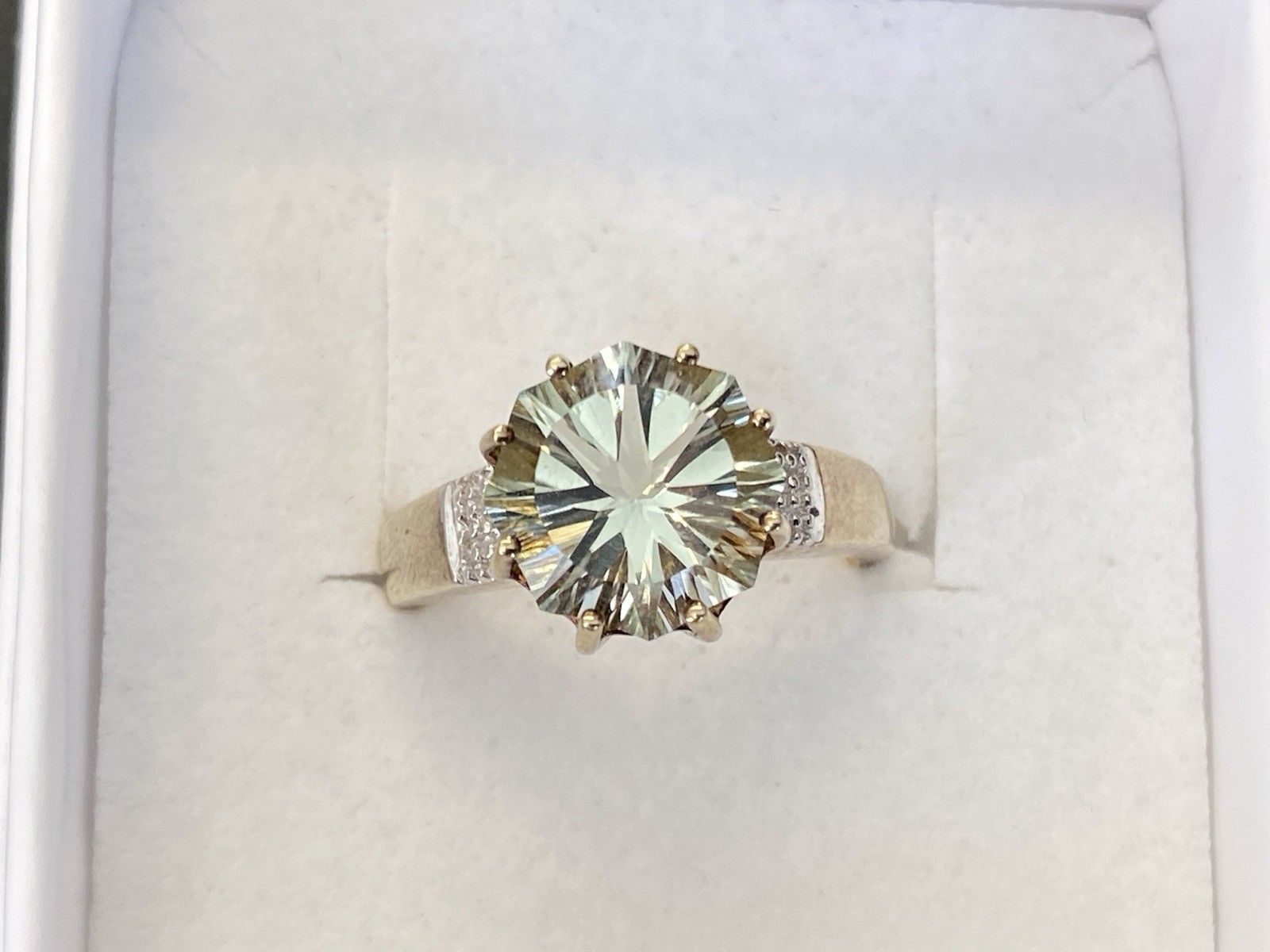 SOLITÄR DAMENRING RING STERLING SILBER 925 PRASIOLITH STERNEN SCHLIFF GR. 53 – Bild 16