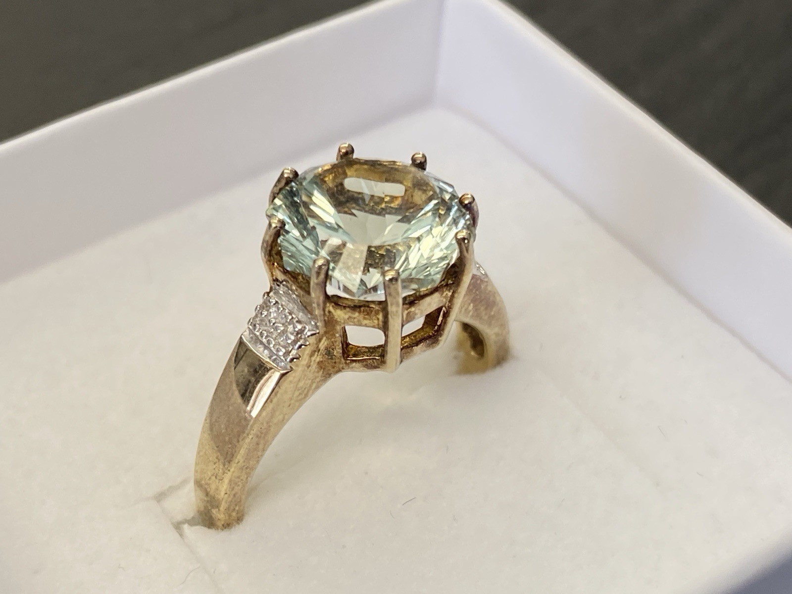 SOLITÄR DAMENRING RING STERLING SILBER 925 PRASIOLITH STERNEN SCHLIFF GR. 53 – Bild 17