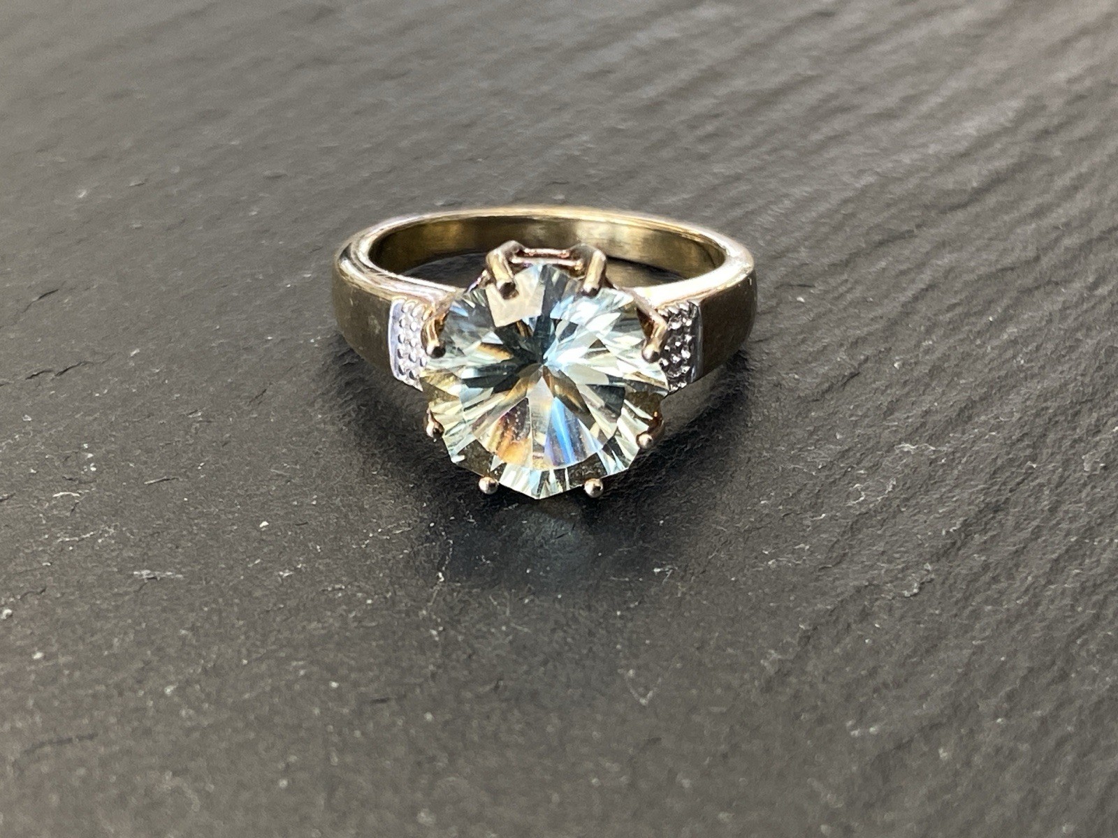SOLITÄR DAMENRING RING STERLING SILBER 925 PRASIOLITH STERNEN SCHLIFF GR. 53 – Bild 3