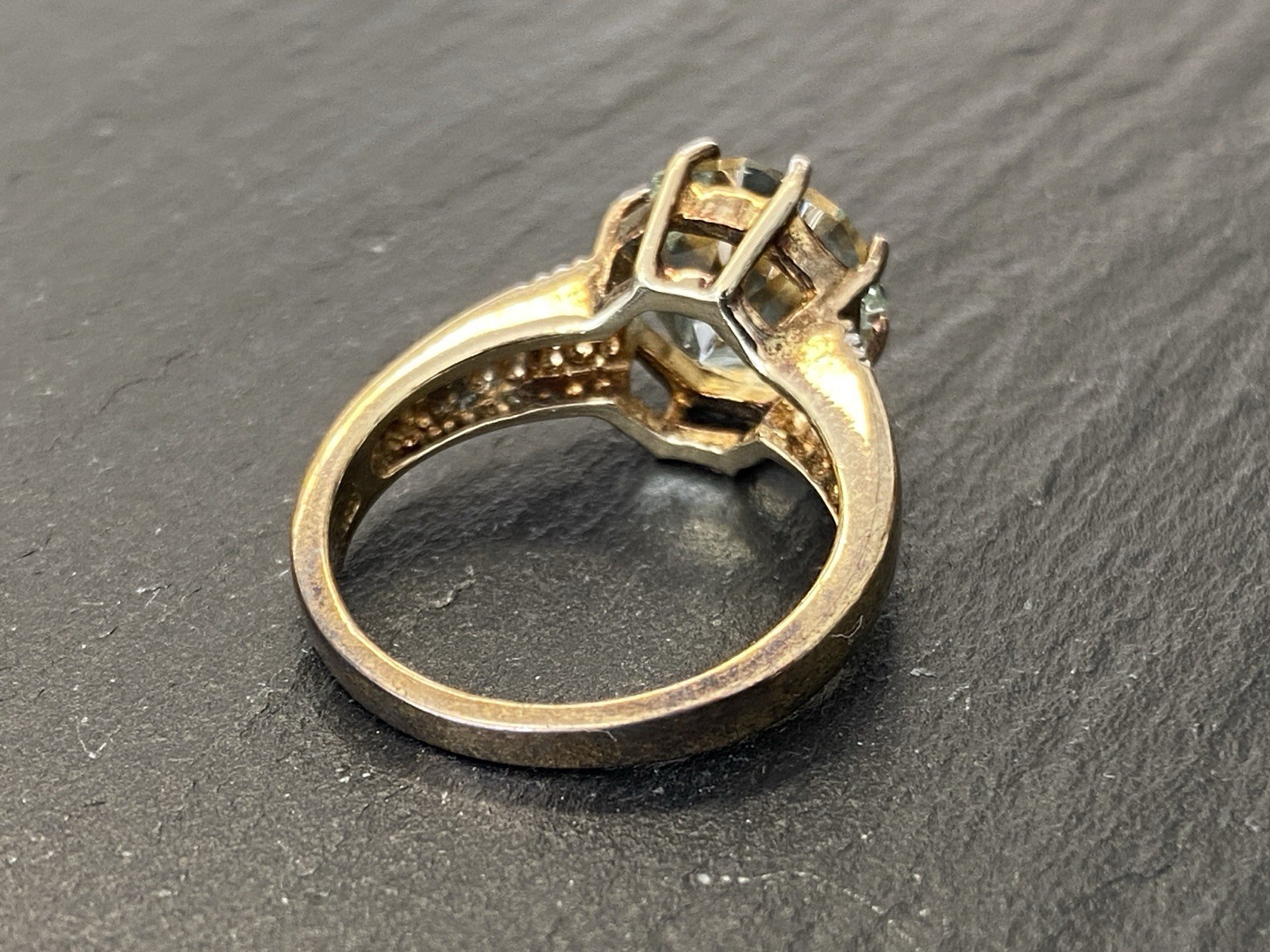 SOLITÄR DAMENRING RING STERLING SILBER 925 PRASIOLITH STERNEN SCHLIFF GR. 53 – Bild 5