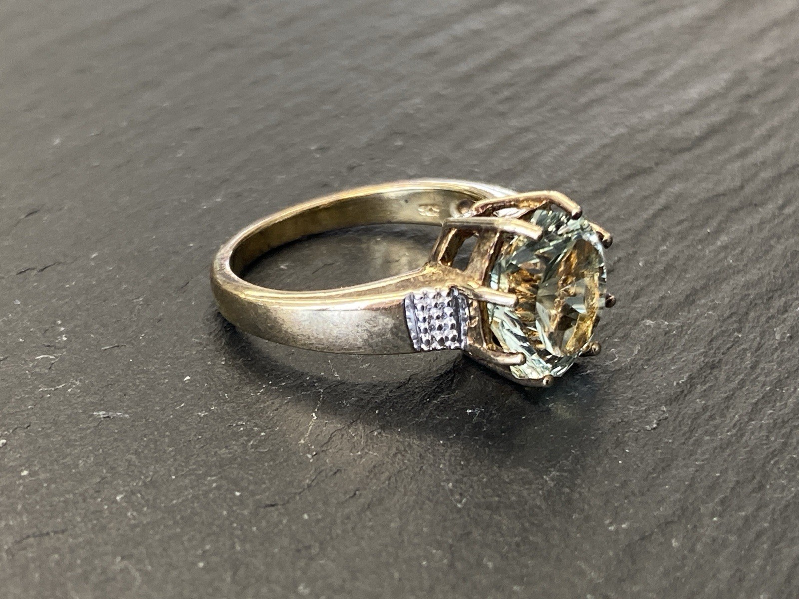 SOLITÄR DAMENRING RING STERLING SILBER 925 PRASIOLITH STERNEN SCHLIFF GR. 53 – Bild 6