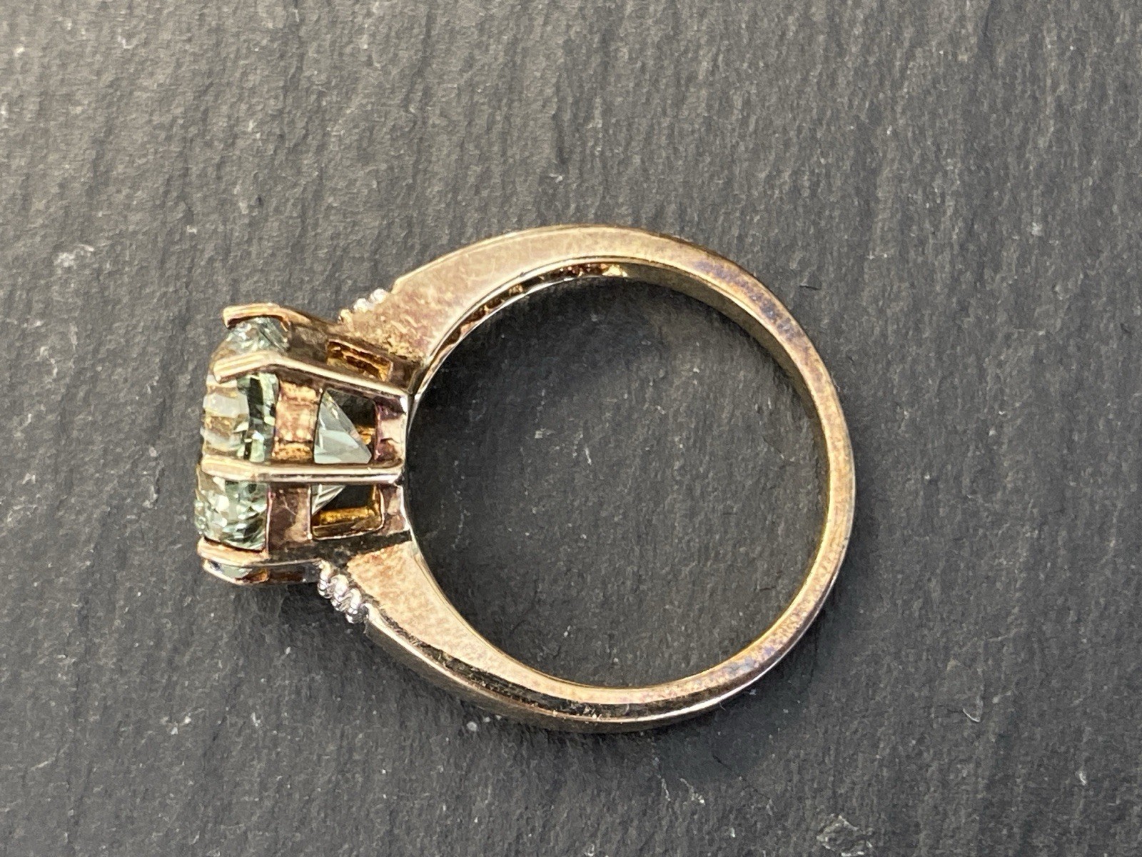 SOLITÄR DAMENRING RING STERLING SILBER 925 PRASIOLITH STERNEN SCHLIFF GR. 53 – Bild 8