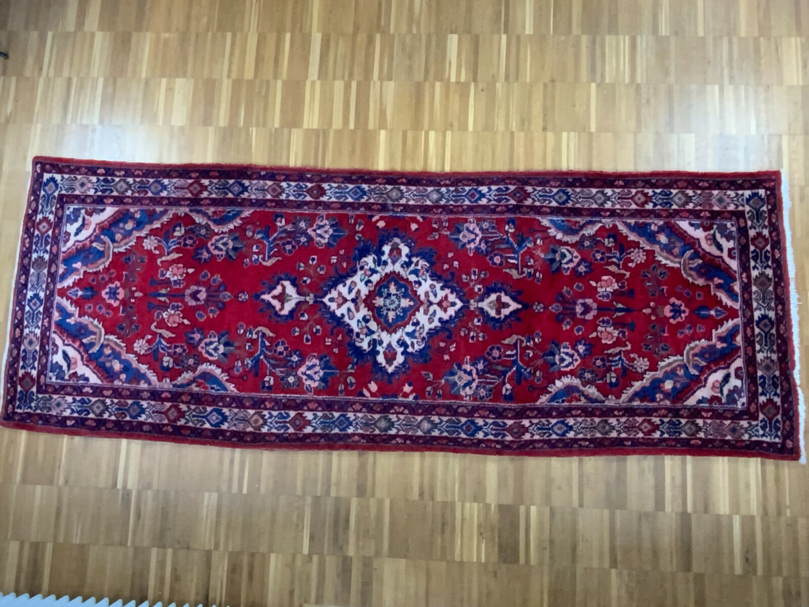 ORIENTTEPPICH HANDGEKNÜPFT PERSER AUS WOLLE 309x112cm FLORALE GESTALTUNG