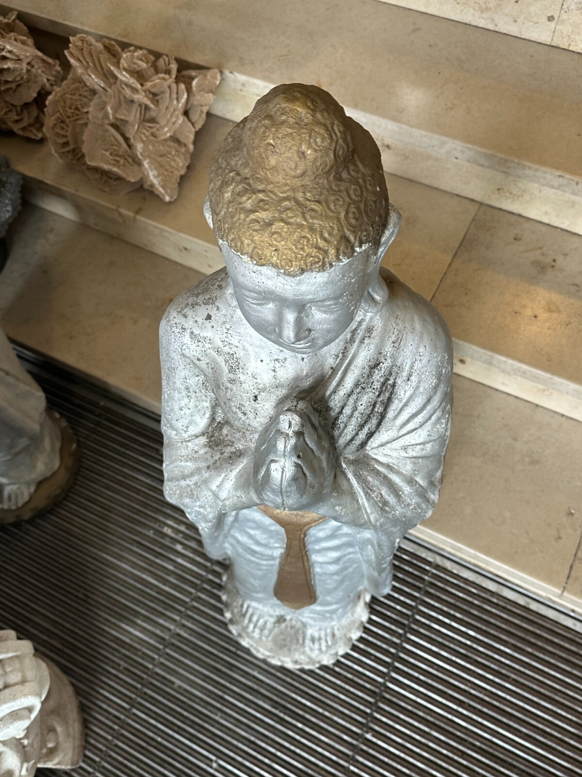 GARTEN FIGUR GROSSER BUDDHA AUS BETON HANDBEMALT ca. 80kg 114cm – Bild 4