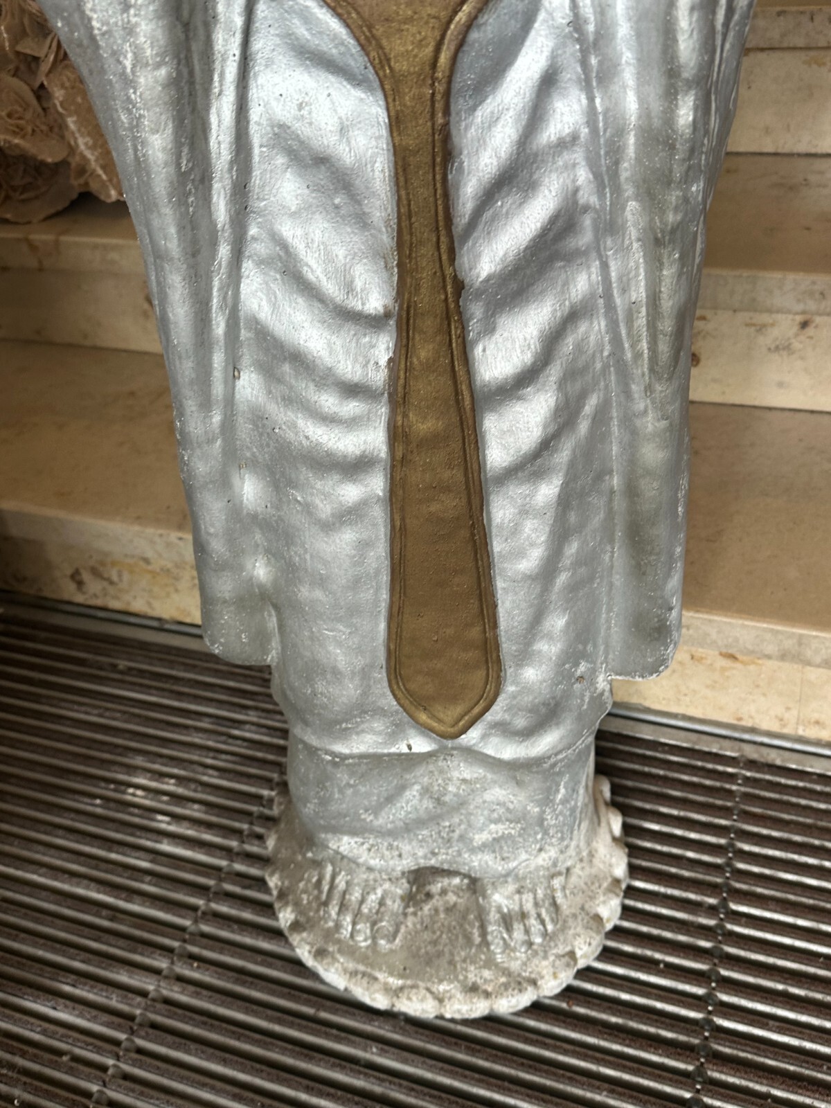 GARTEN FIGUR GROSSER BUDDHA AUS BETON HANDBEMALT ca. 80kg 114cm – Bild 5