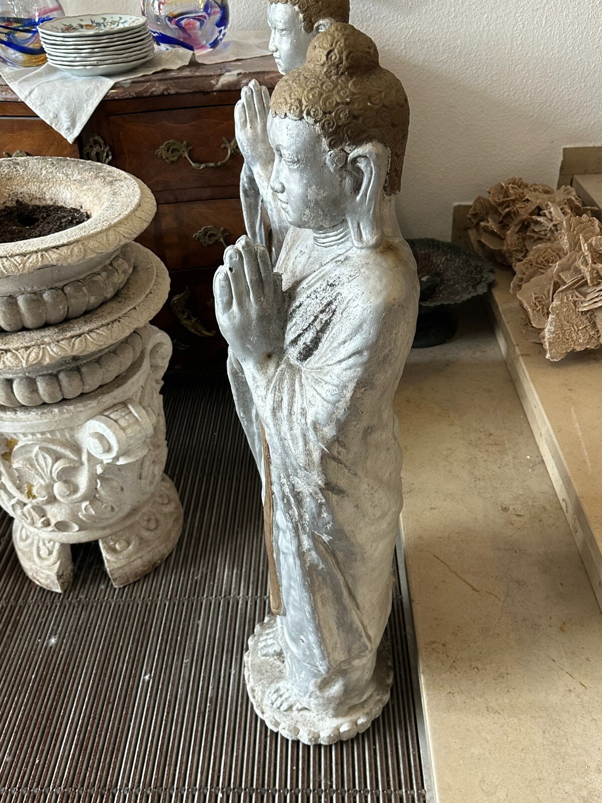 GARTEN FIGUR GROSSER BUDDHA AUS BETON HANDBEMALT ca. 80kg 114cm – Bild 6